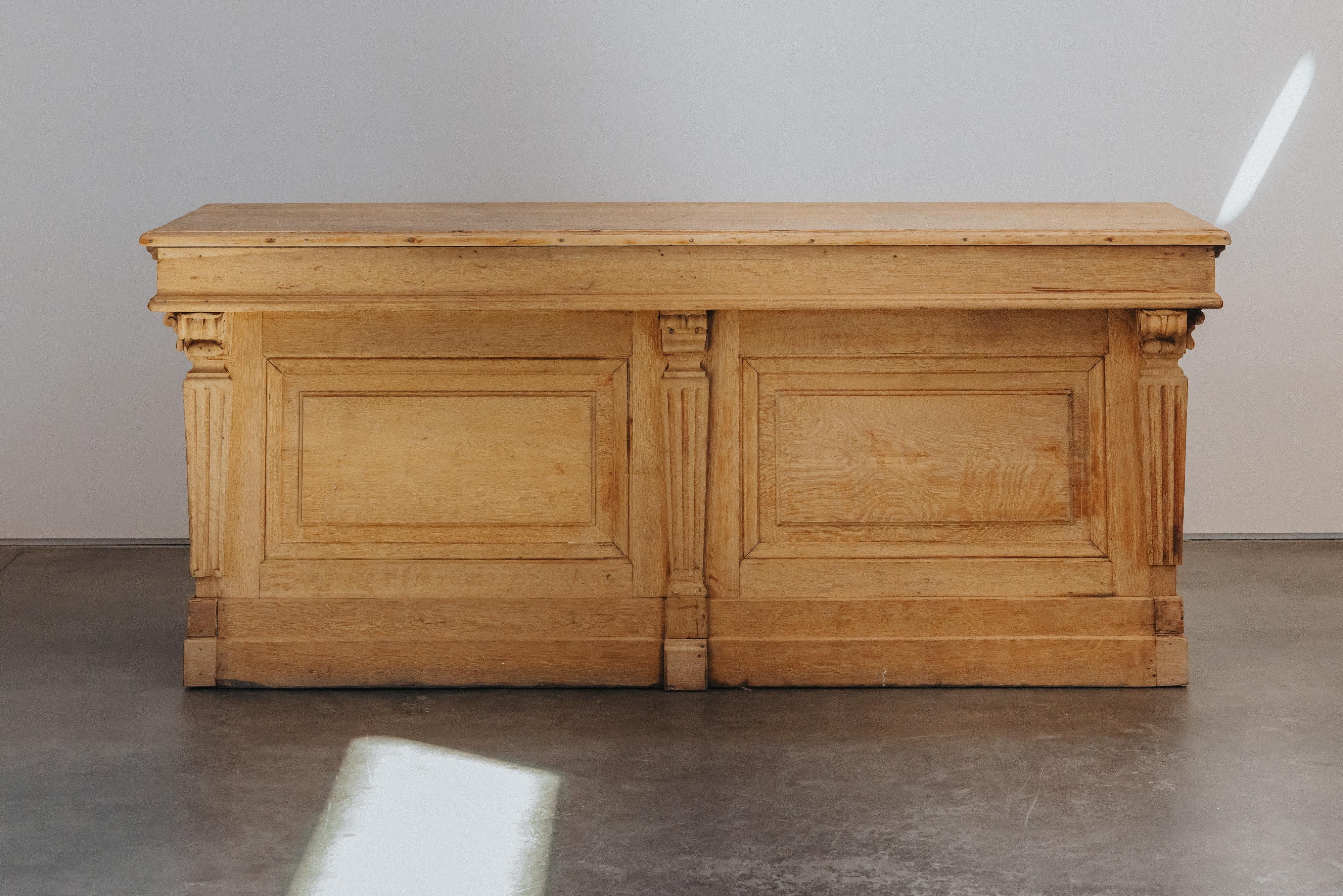 Early Oak Shop Counter From France, Circa 1920 For Sale 6