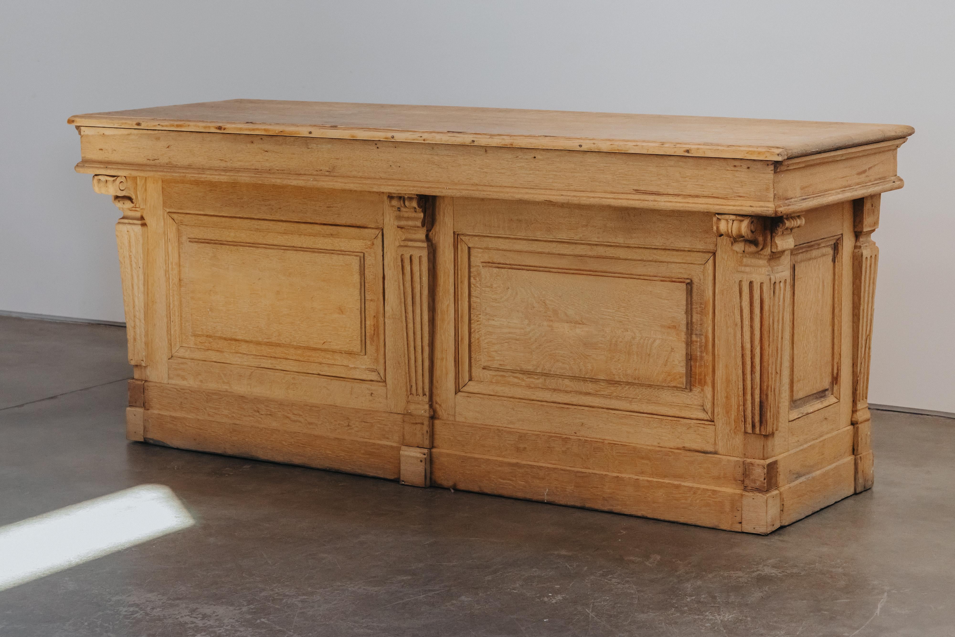 Early Oak Shop Counter From France, Circa 1920 For Sale 7