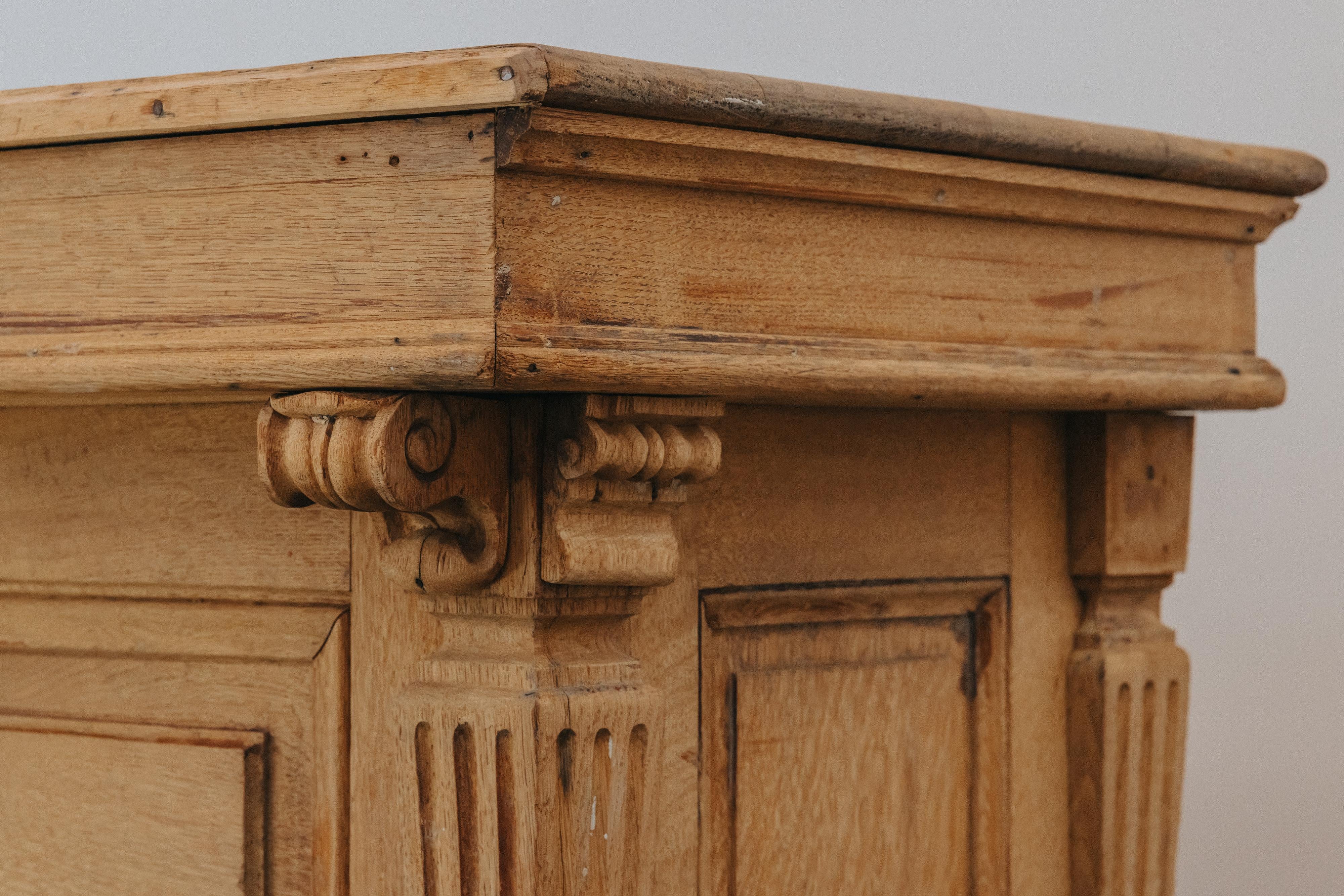Early Oak Shop Counter From France, Circa 1920 For Sale 8