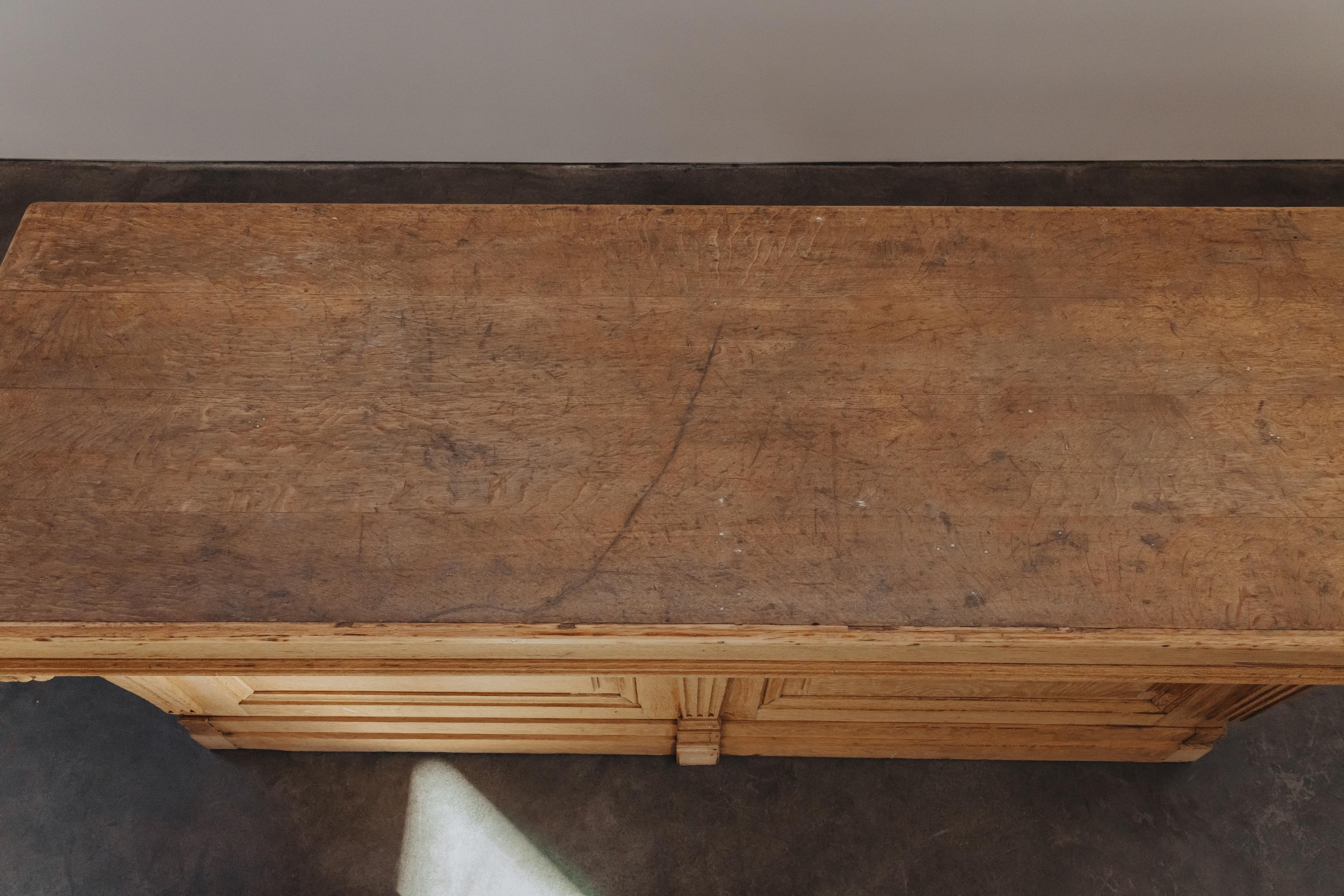 Early Oak Shop Counter From France, Circa 1920 For Sale 9