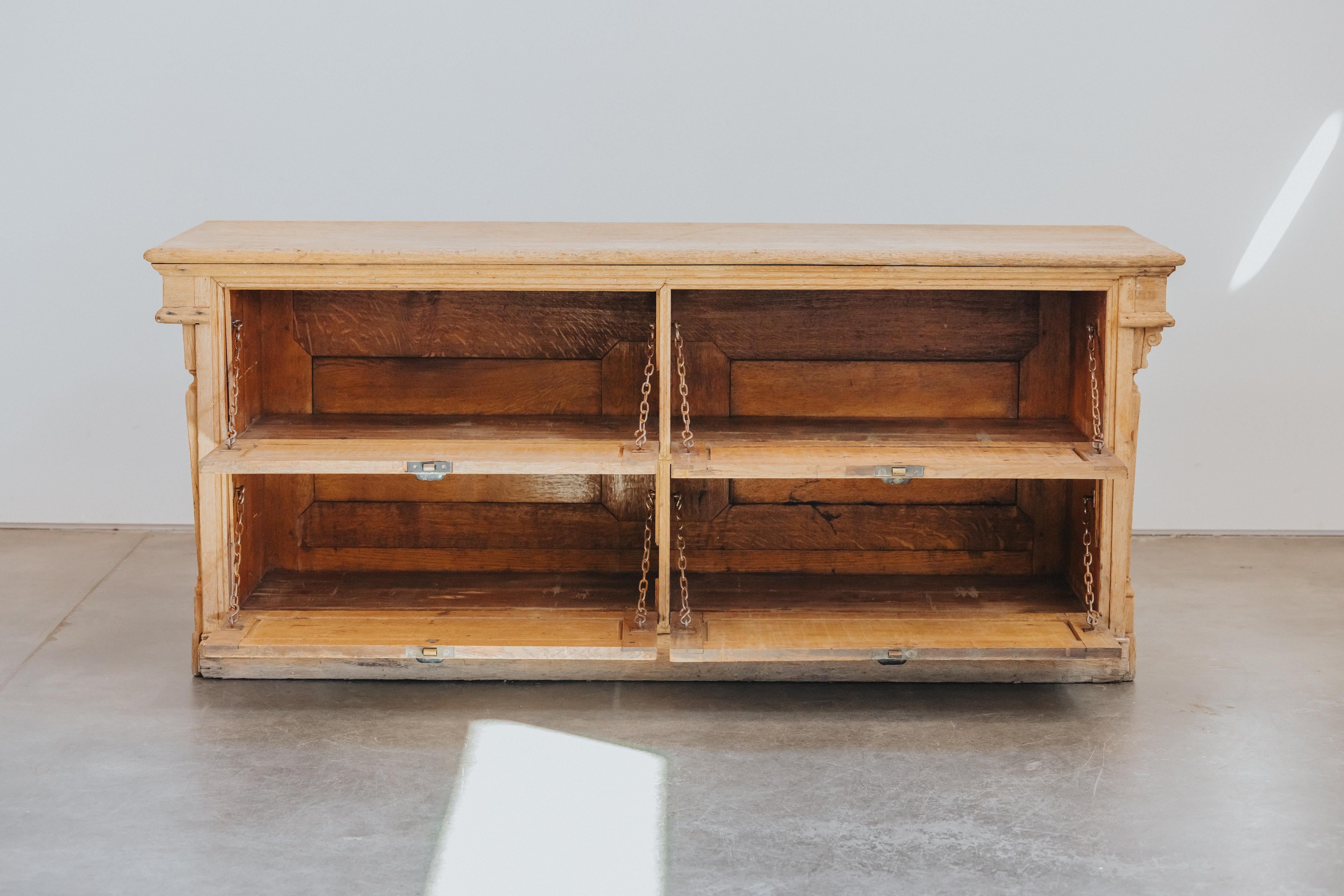 Early 20th Century Early Oak Shop Counter From France, Circa 1920 For Sale