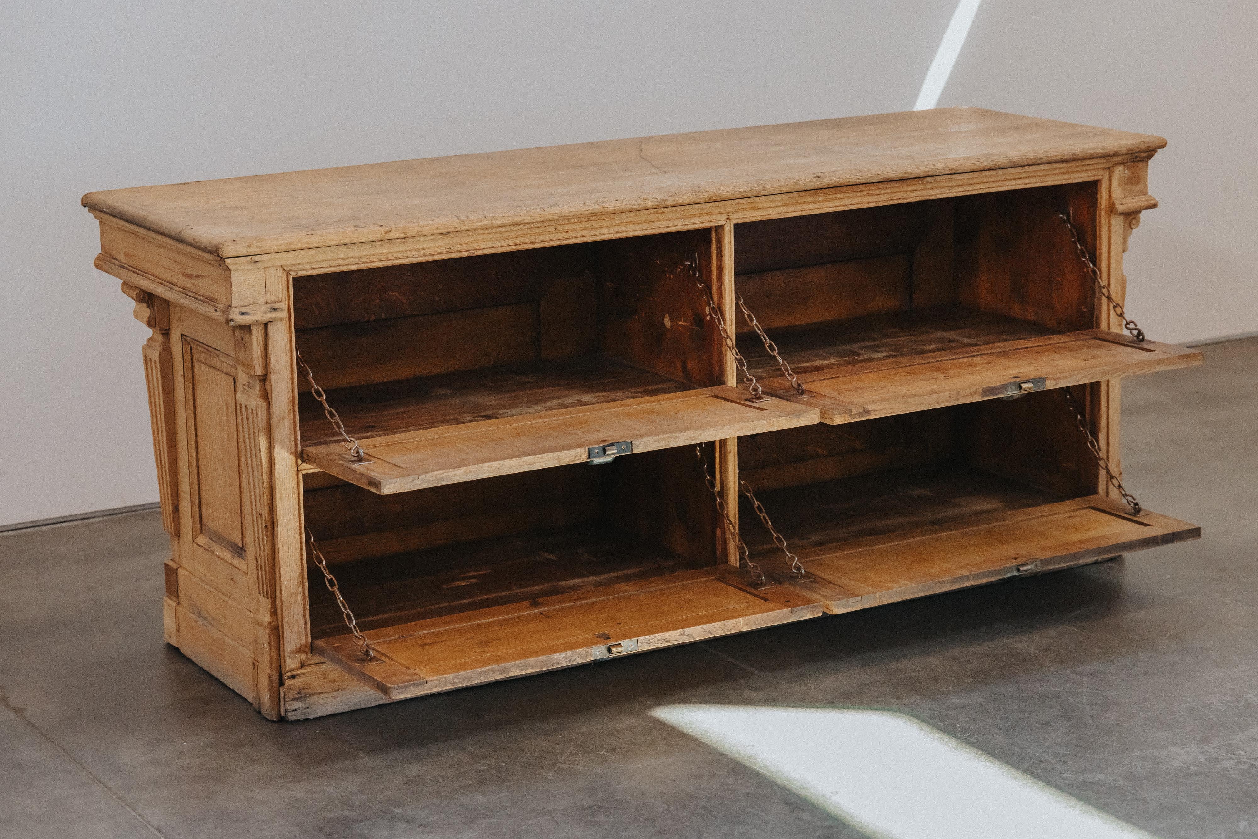 Early Oak Shop Counter From France, Circa 1920 For Sale 1