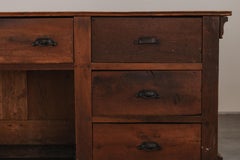 Early Oak Shop Counter From France, Circa 1940