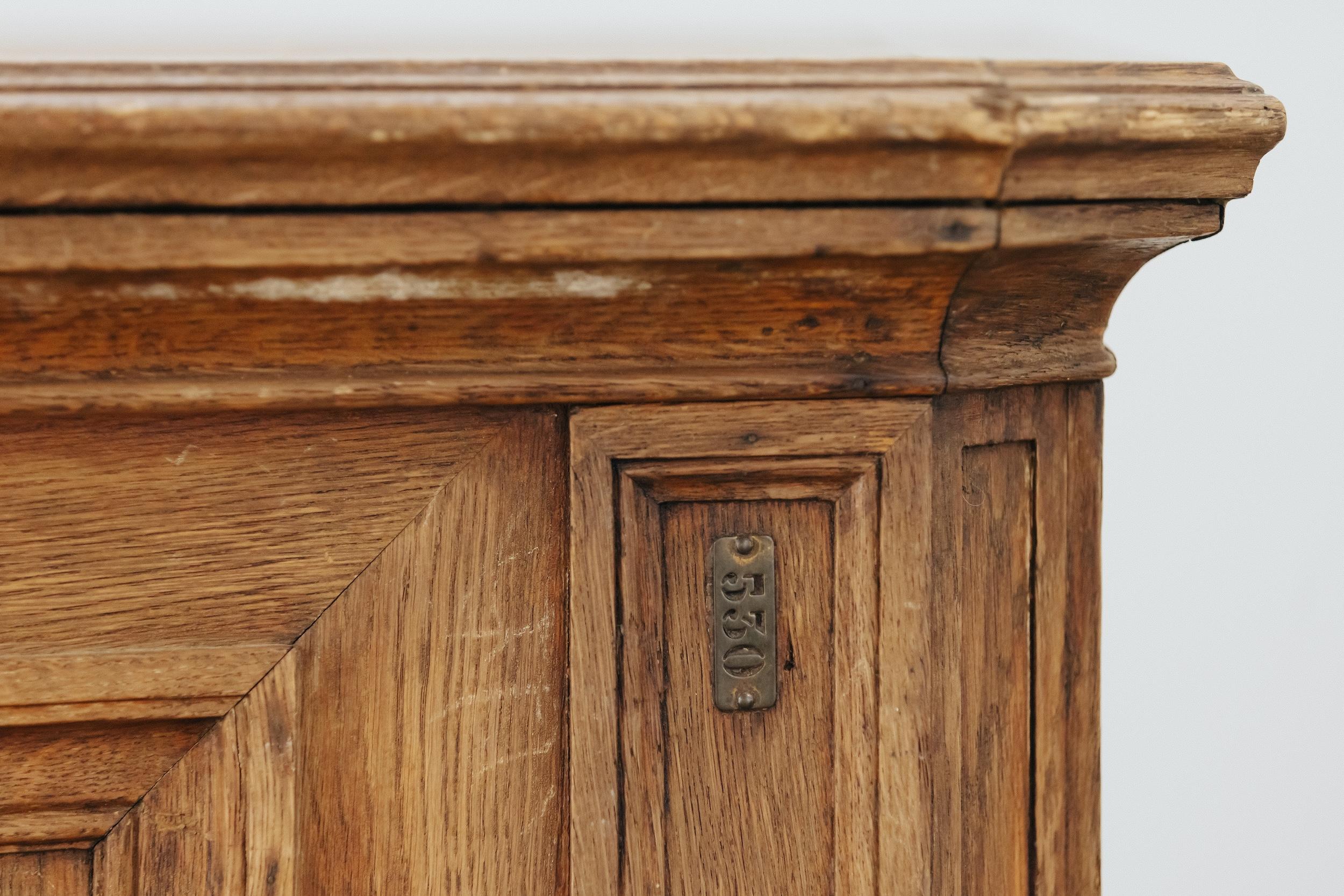 Early Oak Shop Counter From France, Circa 1940 In Good Condition For Sale In Nashville, TN