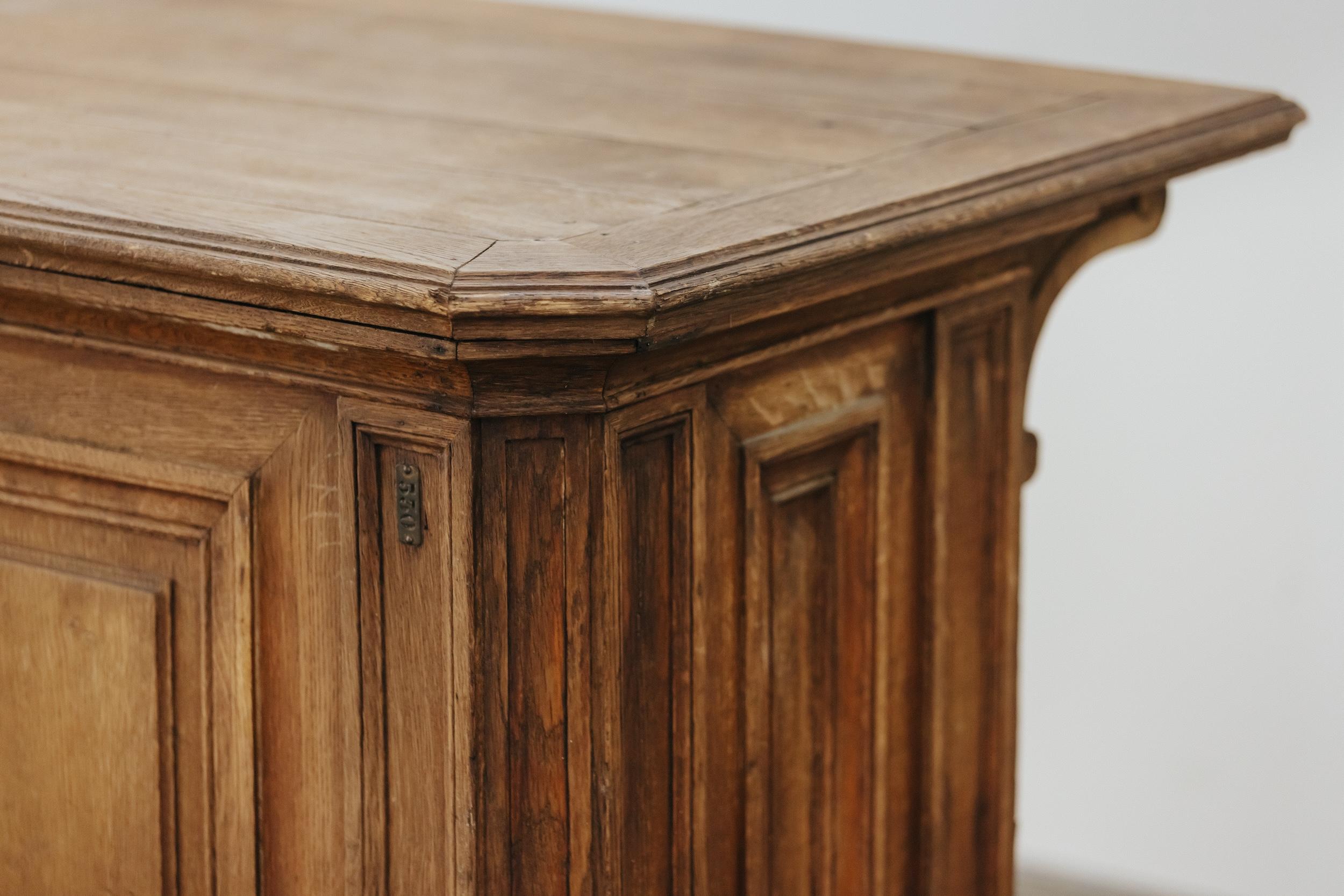 Mid-20th Century Early Oak Shop Counter From France, Circa 1940 For Sale