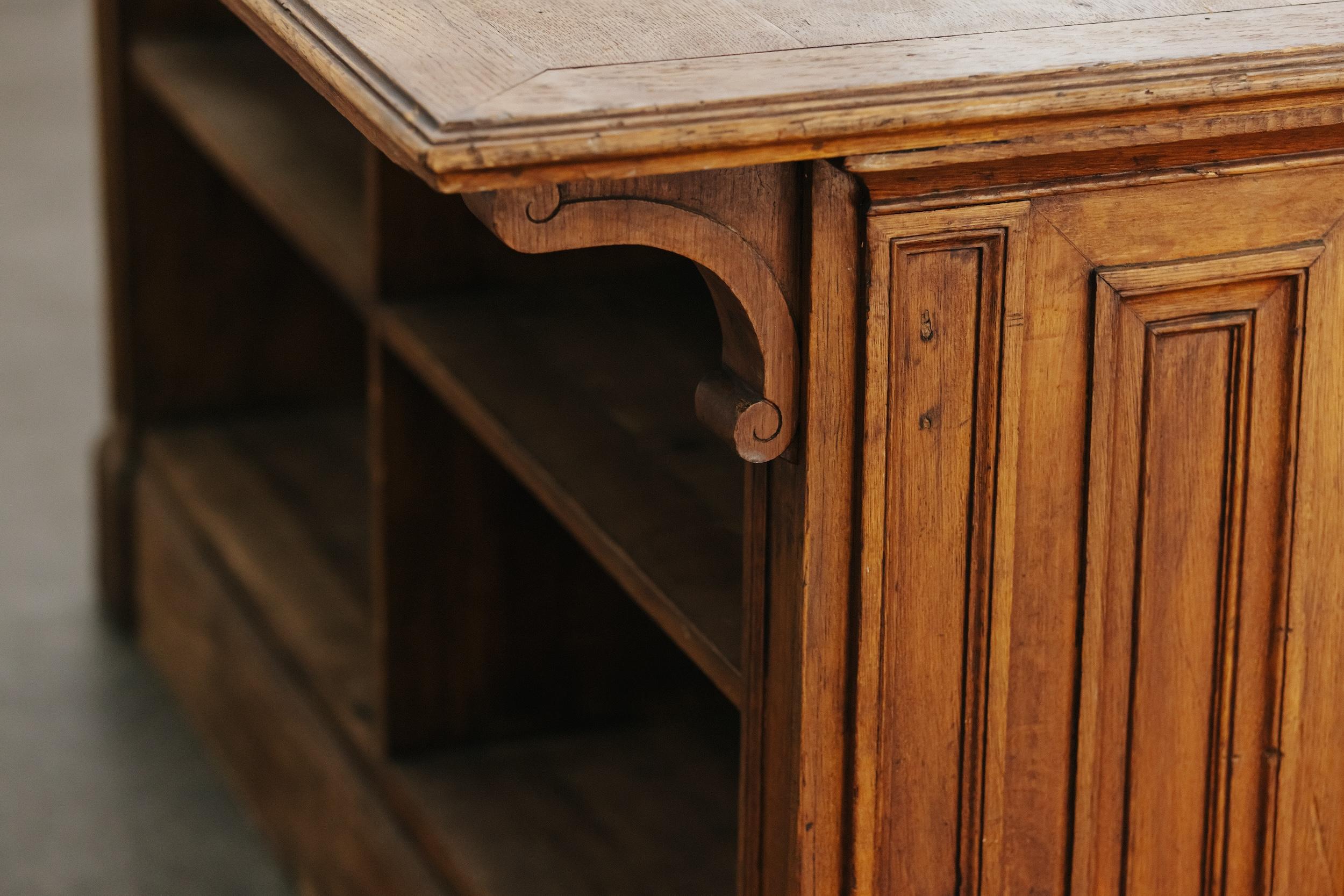 Early Oak Shop Counter From France, Circa 1940 For Sale 1