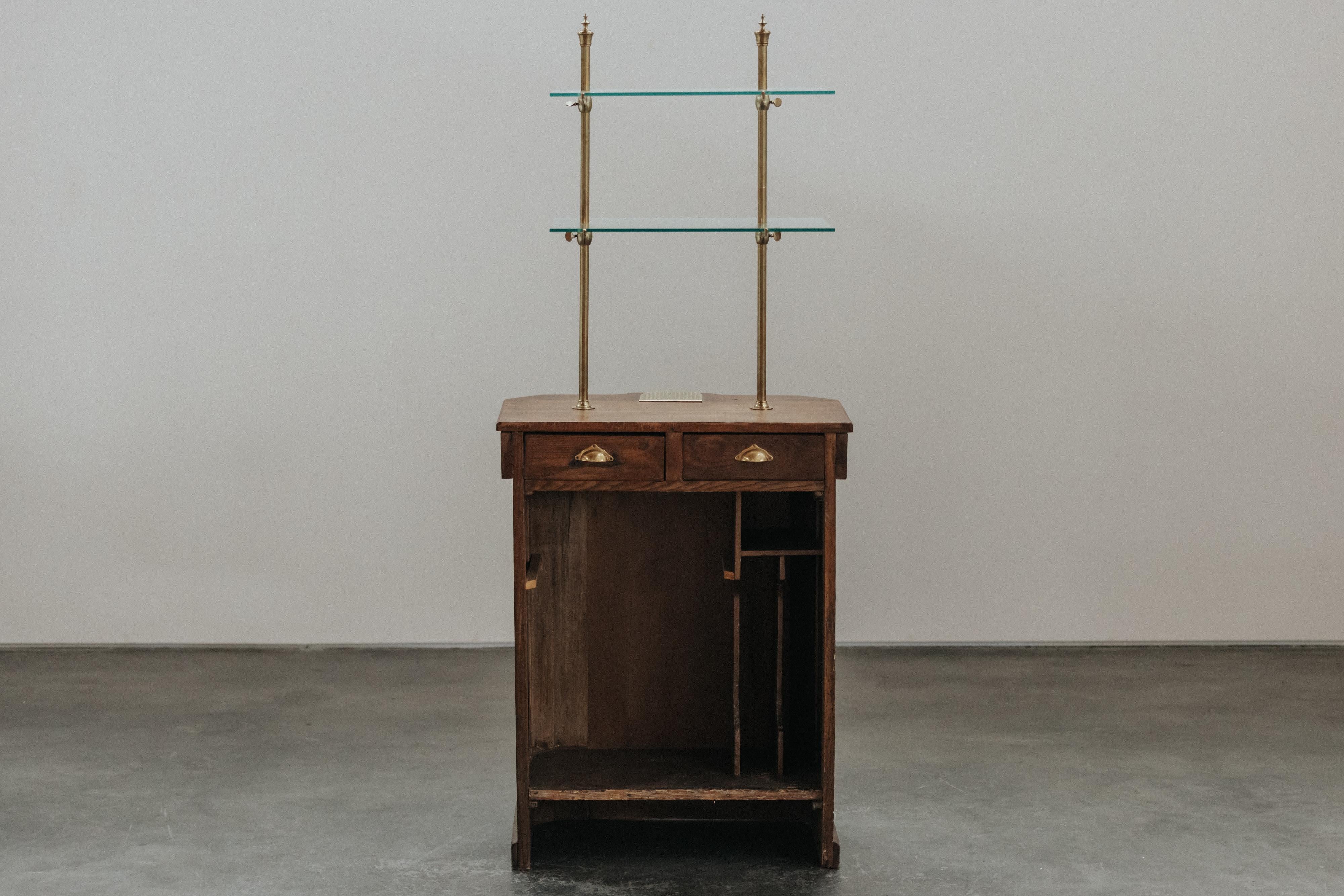 Early Oak Shop Display Cabinet From France, Circa 1920 For Sale 1