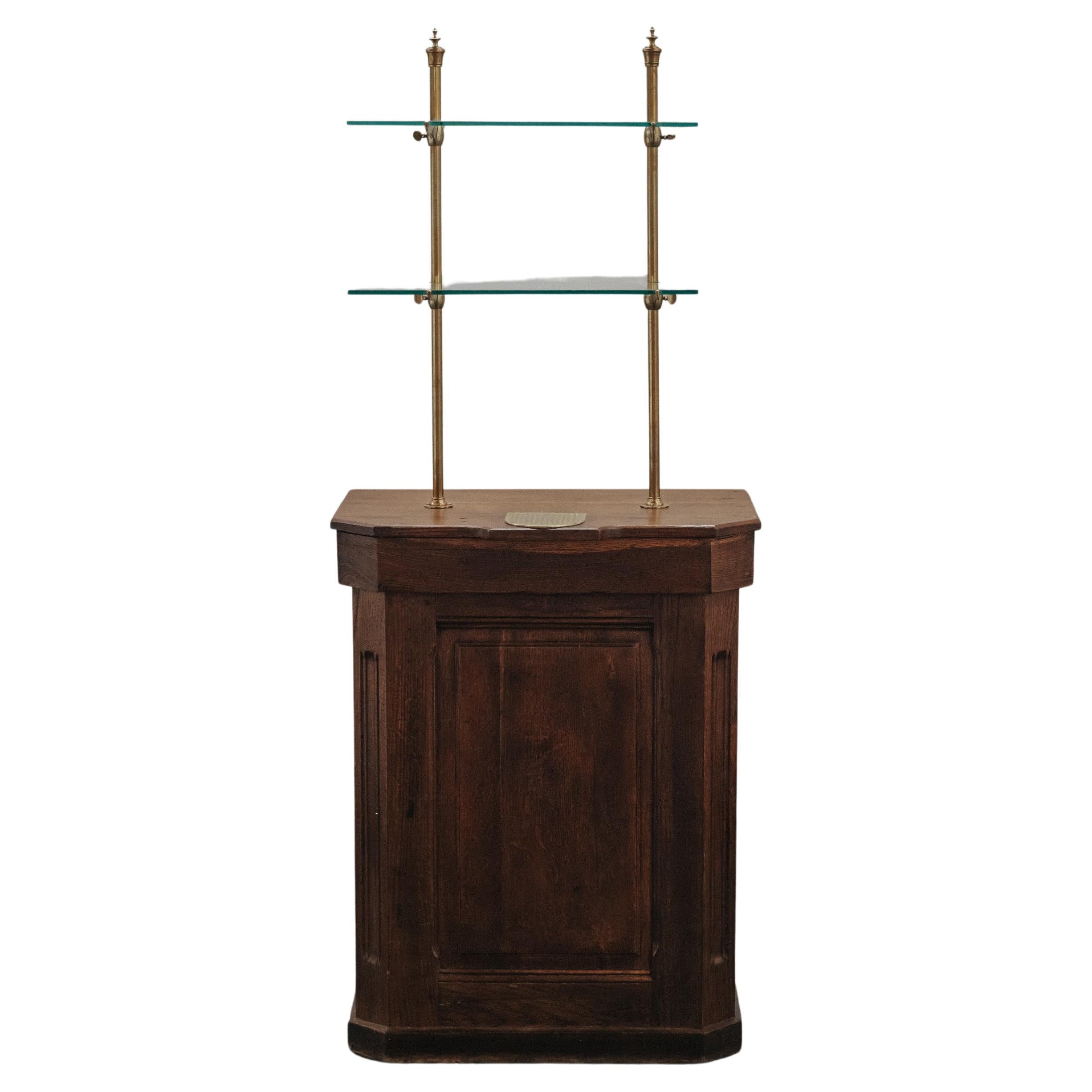 Early Oak Shop Display Cabinet From France, Circa 1920 For Sale