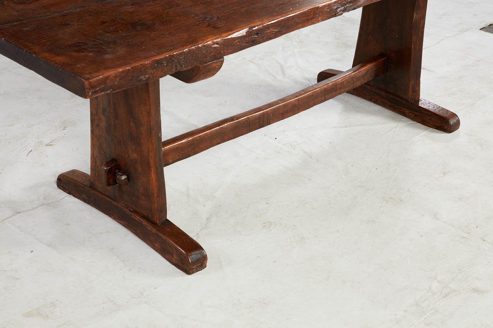 Early Thick Top Trestle Table 5