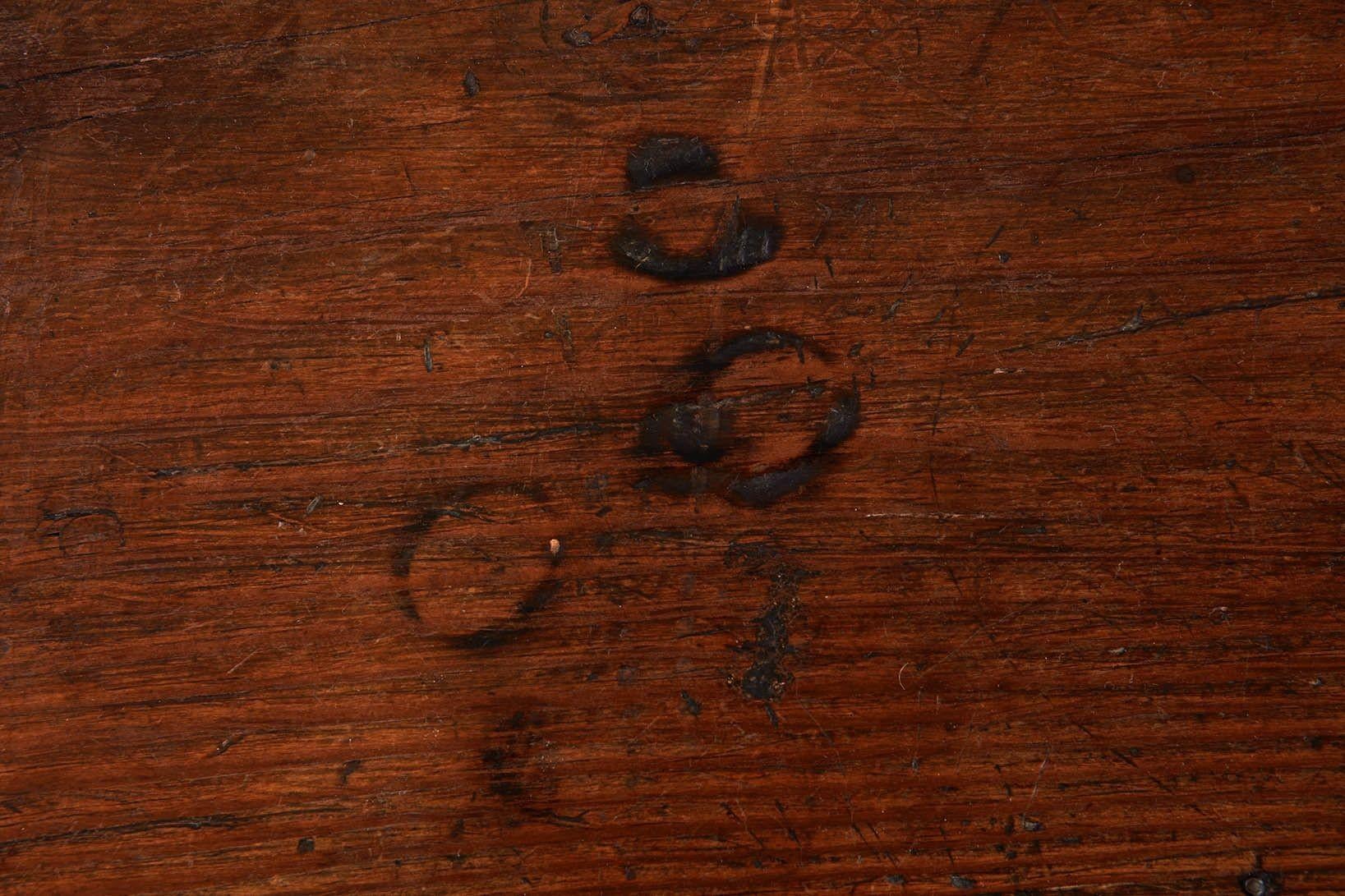 Early Thick Top Trestle Table 6