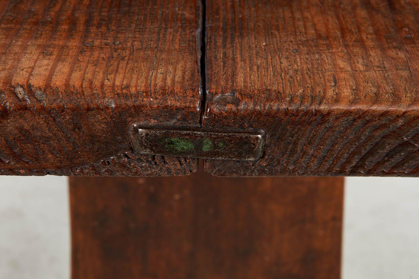 Early Thick Top Trestle Table 8