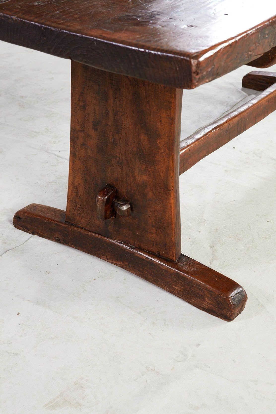 17th Century Early Thick Top Trestle Table