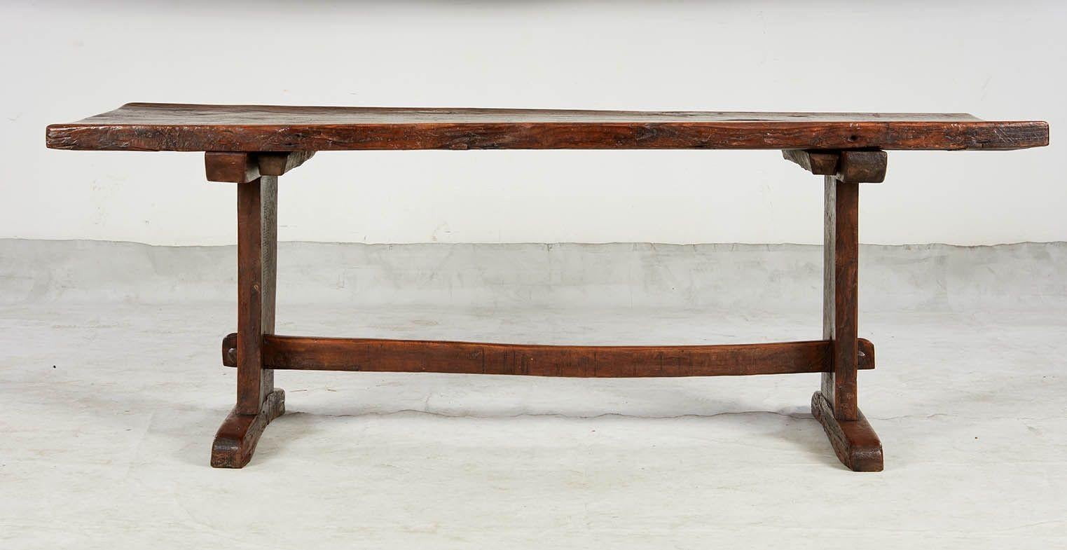 Early Thick Top Trestle Table 1