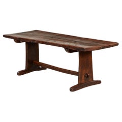 Early Thick Top Trestle Table