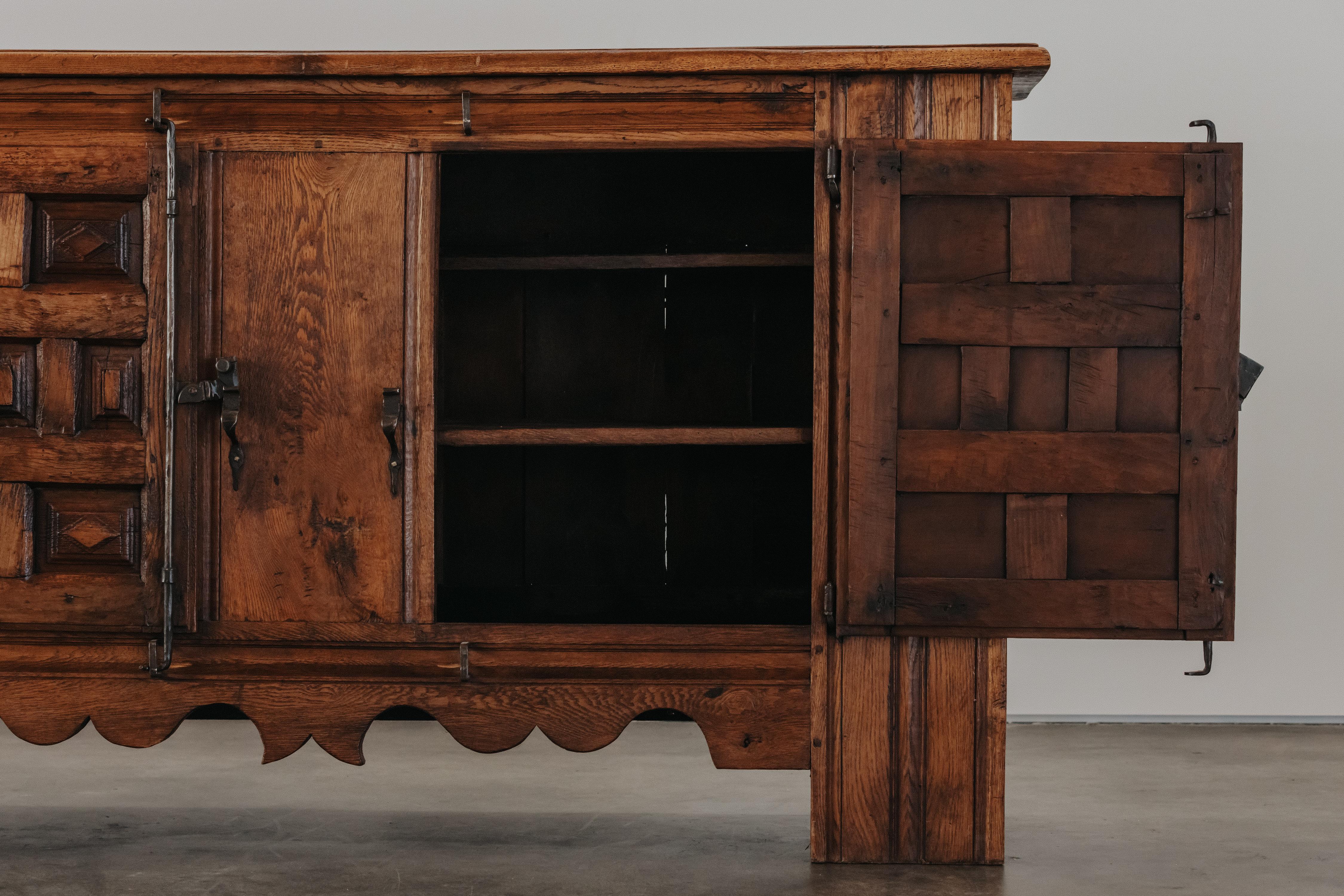 Early Oak Two Door Cabinet From Spain, Circa 1780 For Sale 1