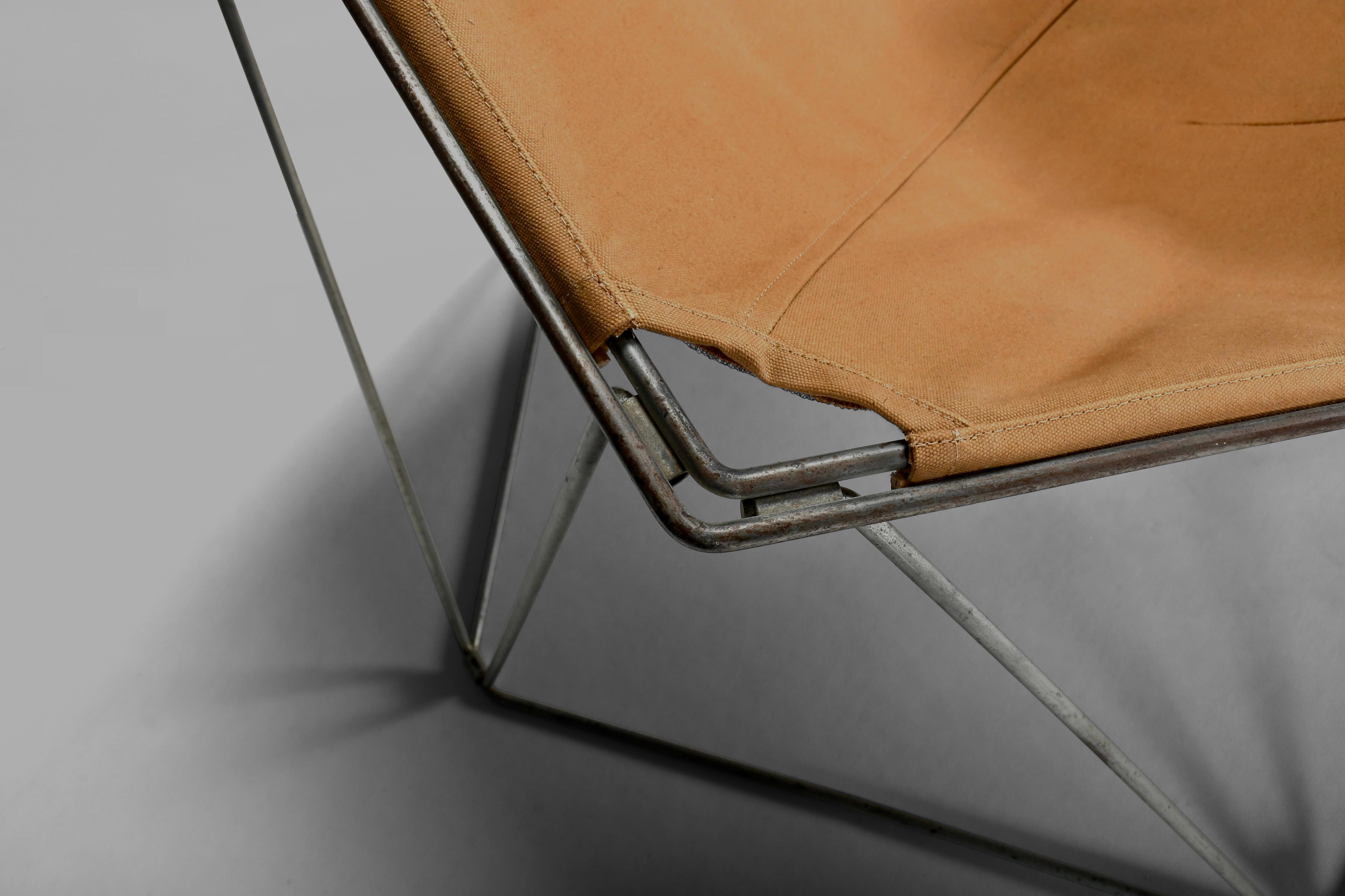 Frühe ockerfarbene Penta-Stühle aus Segeltuch von Jean-Paul Barray & Kim Moltzer für Bofinger im Angebot 2