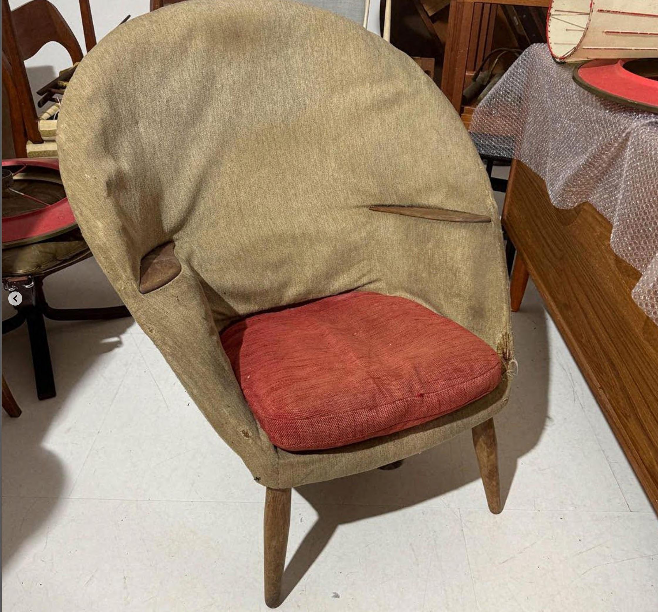 Silla de salón Early ODA de Arnold Madsen Años 50 / Nueva tapizada en venta 9