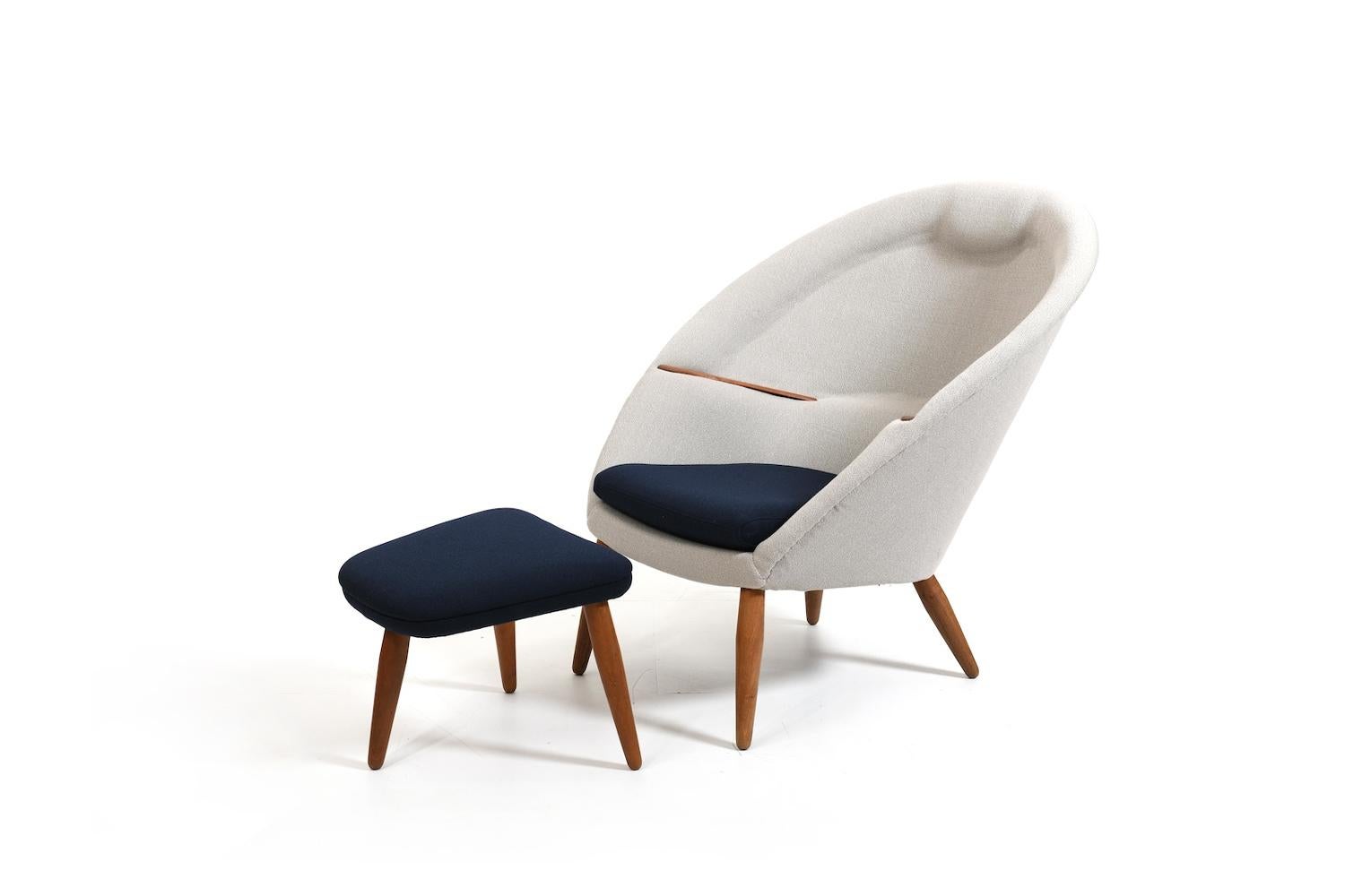 Silla de salón Early ODA de Arnold Madsen Años 50 / Nueva tapizada Escandinavo moderno en venta
