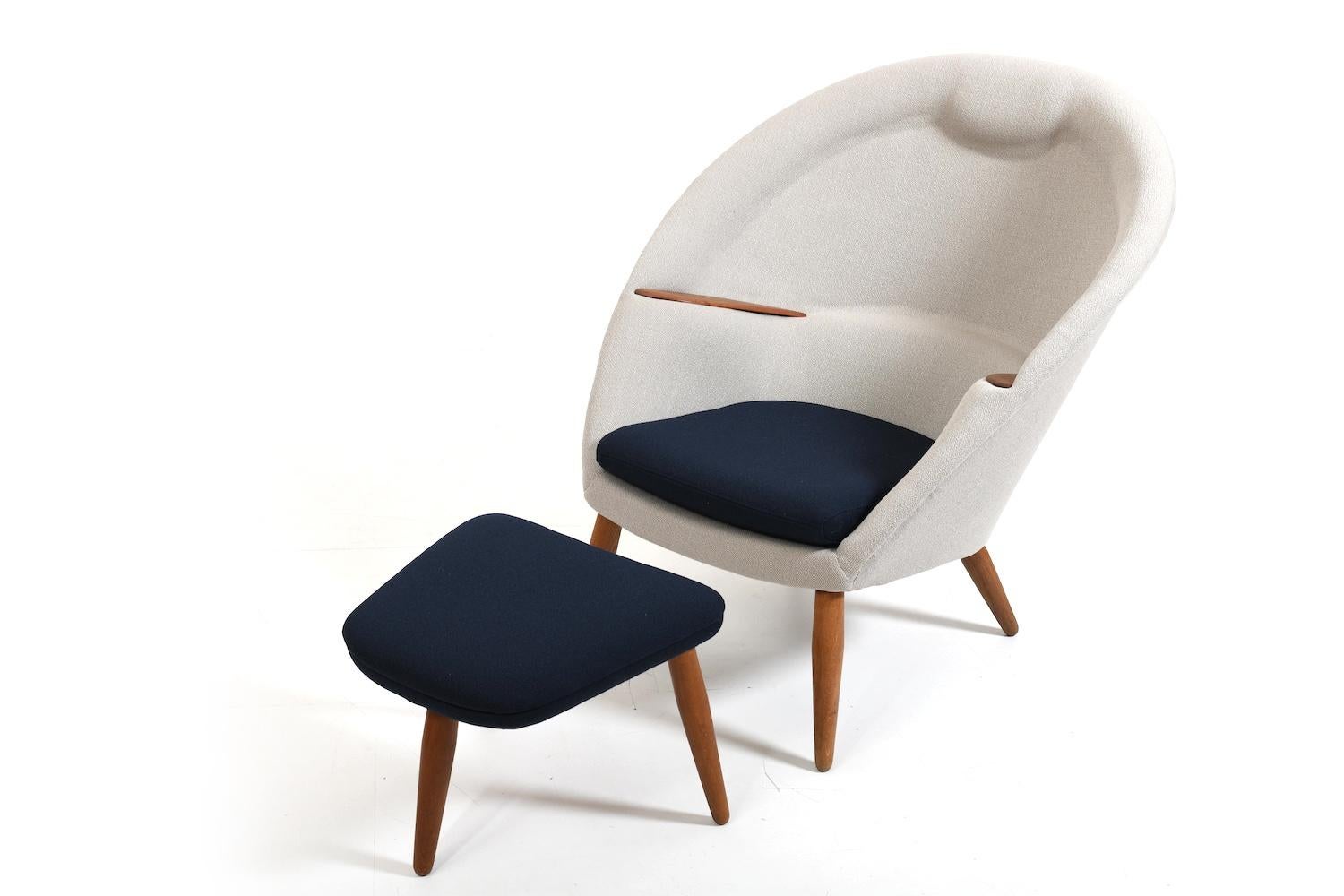 Silla de salón Early ODA de Arnold Madsen Años 50 / Nueva tapizada Danés en venta