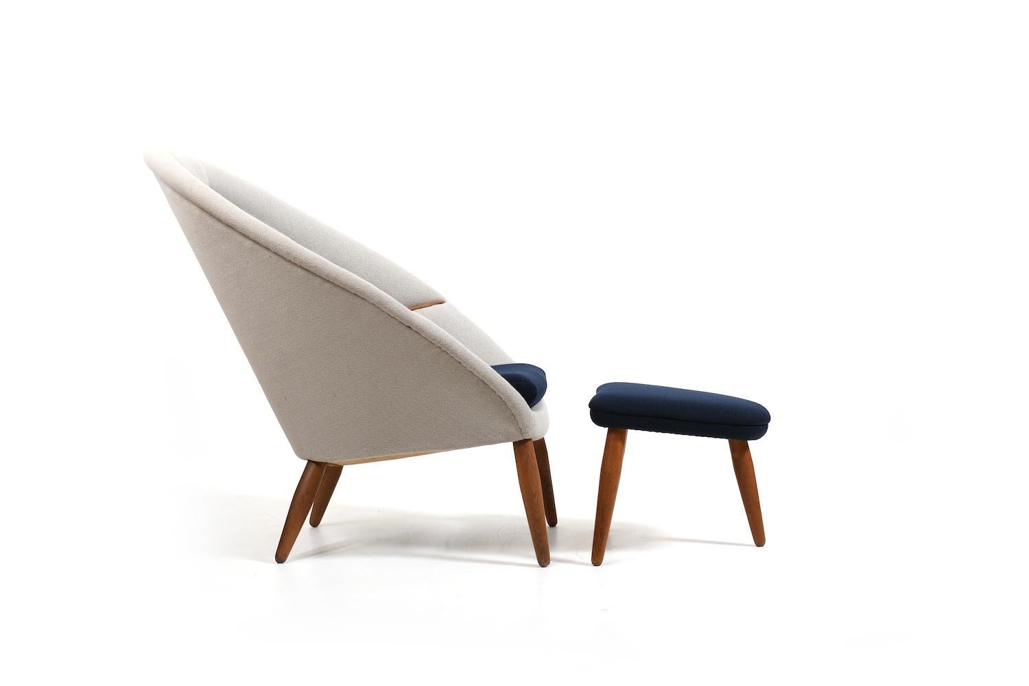 Silla de salón Early ODA de Arnold Madsen Años 50 / Nueva tapizada siglo XX en venta