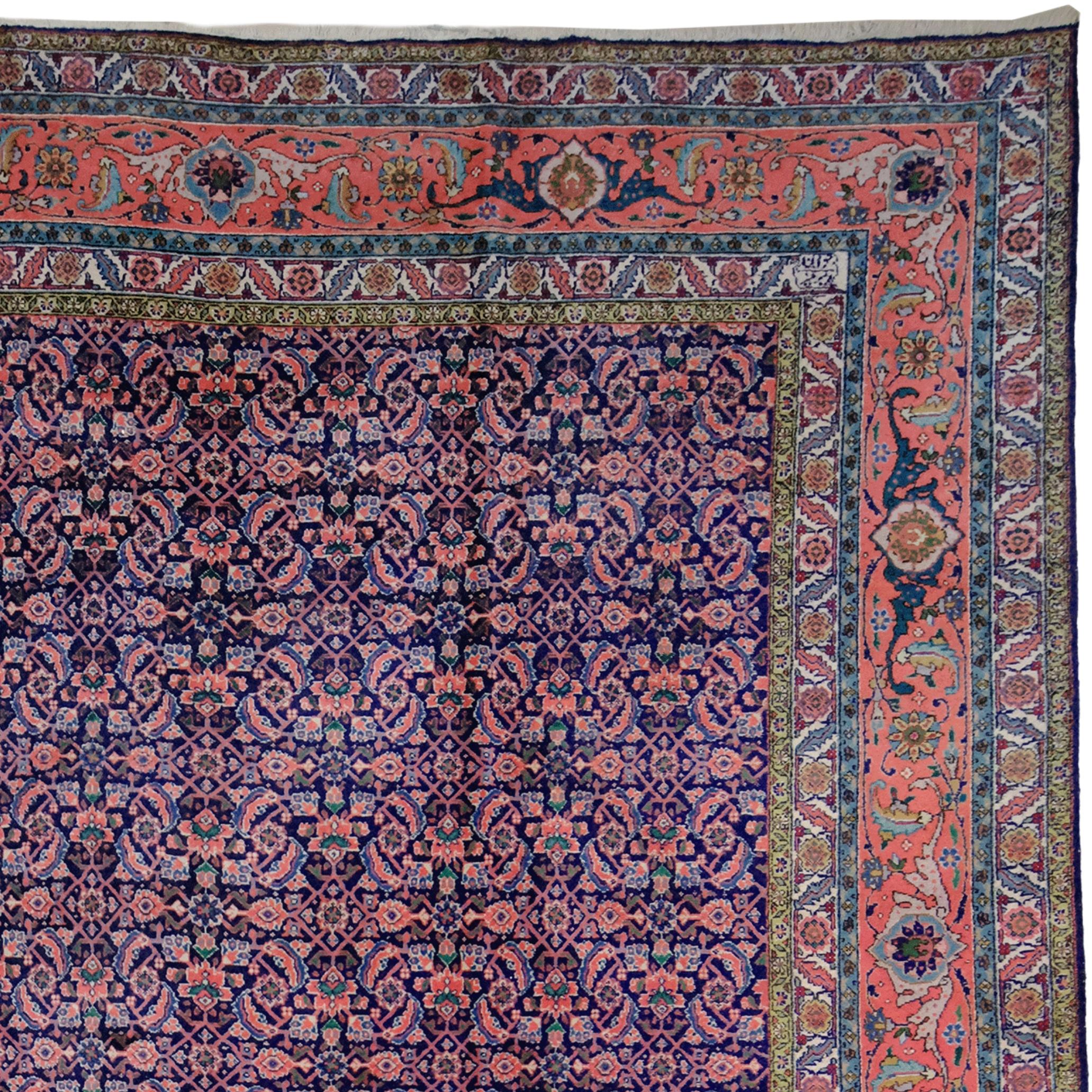Hand-Woven Early of the 20th Century Antique Tabriz Carpet For Sale