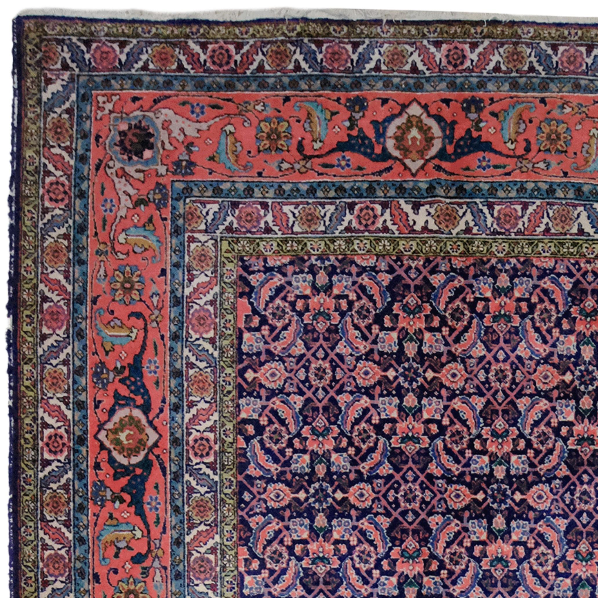 Wool Early of the 20th Century Antique Tabriz Carpet For Sale