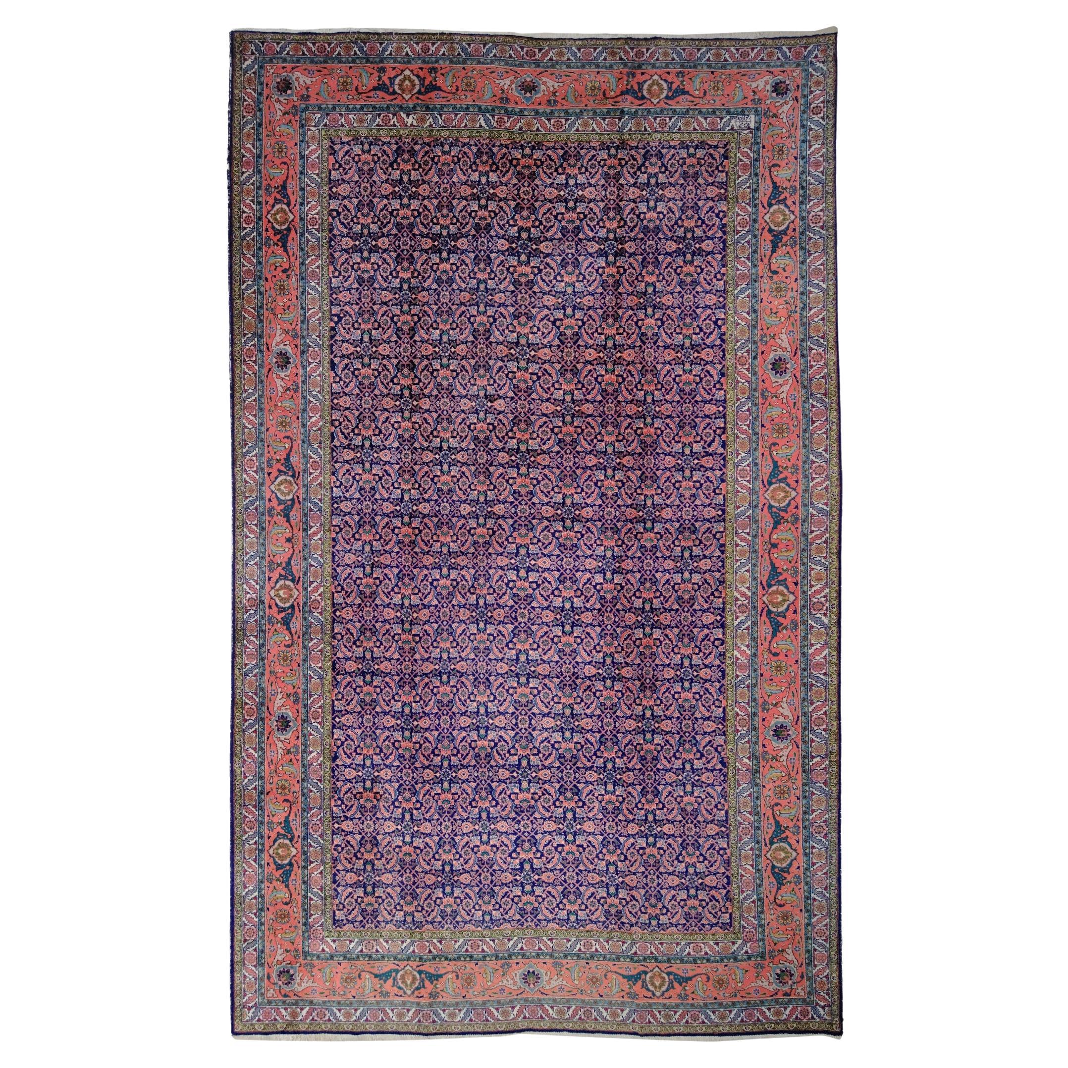 Early of the 20th Century Antique Tabriz Carpet For Sale