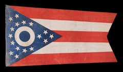 Early Ohio State Flag with a Blue Disc Inside the Buckeye