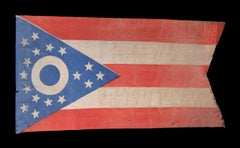 Early Ohio State Flag with Blue Disc Inside the Buckeye