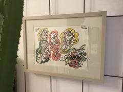 Original Graffiti from the 1970s on paper "Sculls & Bones" by Adolf Frankl