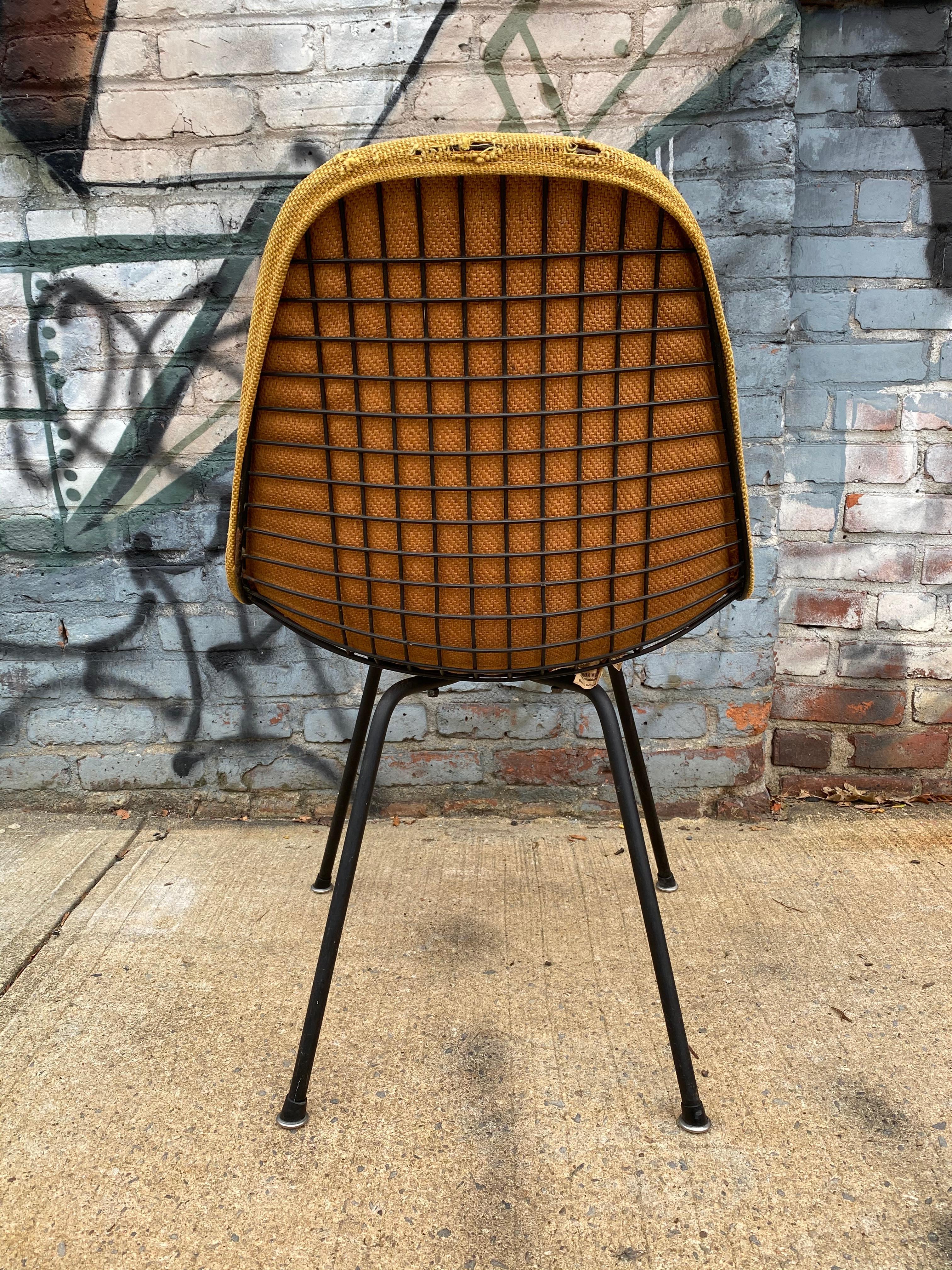Mid-Century Modern Early Original Herman Miller Eames DKX-1 Wire Chair