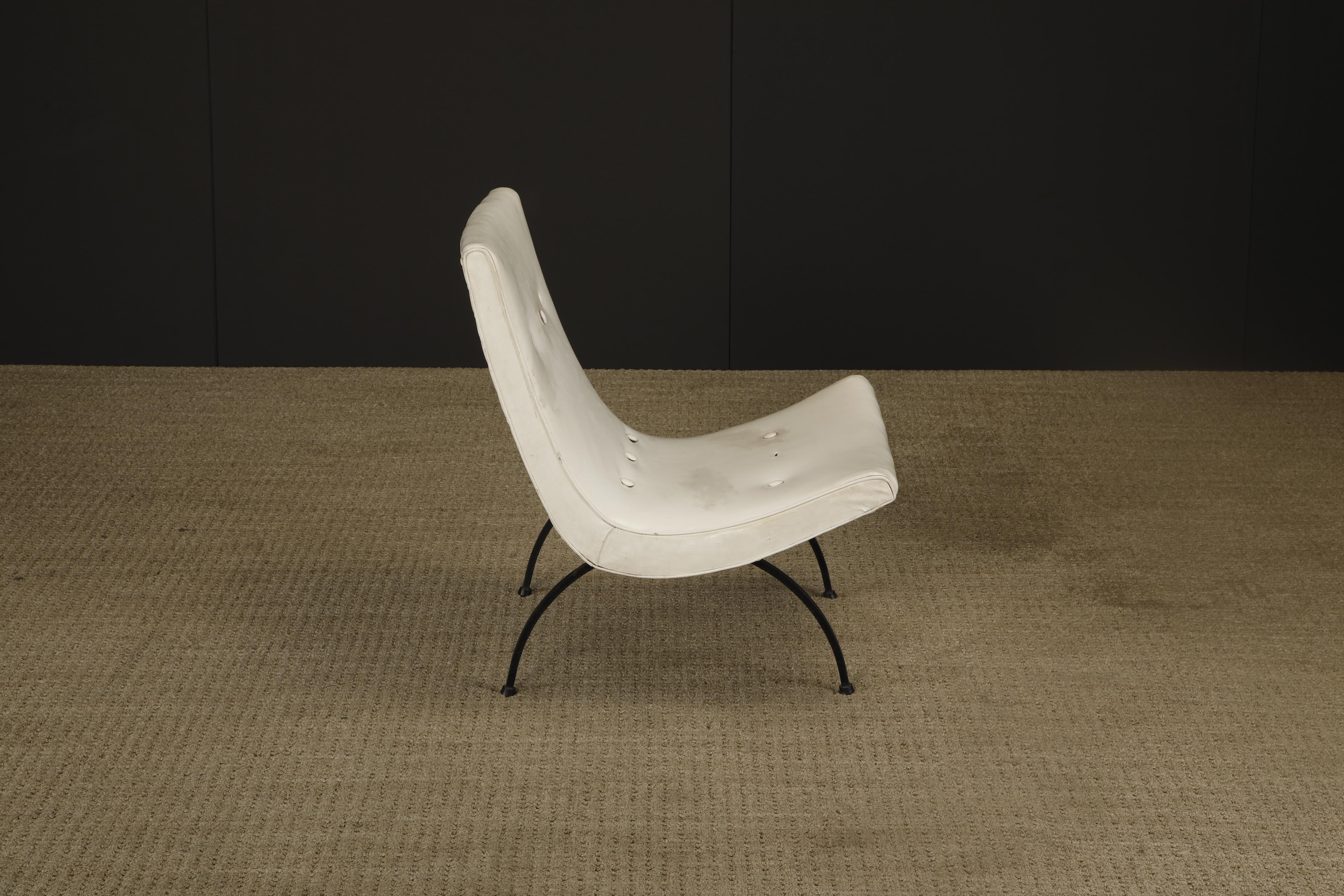 Faux Leather Early Original Milo Baughman 'Scoop' Lounge Chair for James Inc / Thayer Coggin For Sale