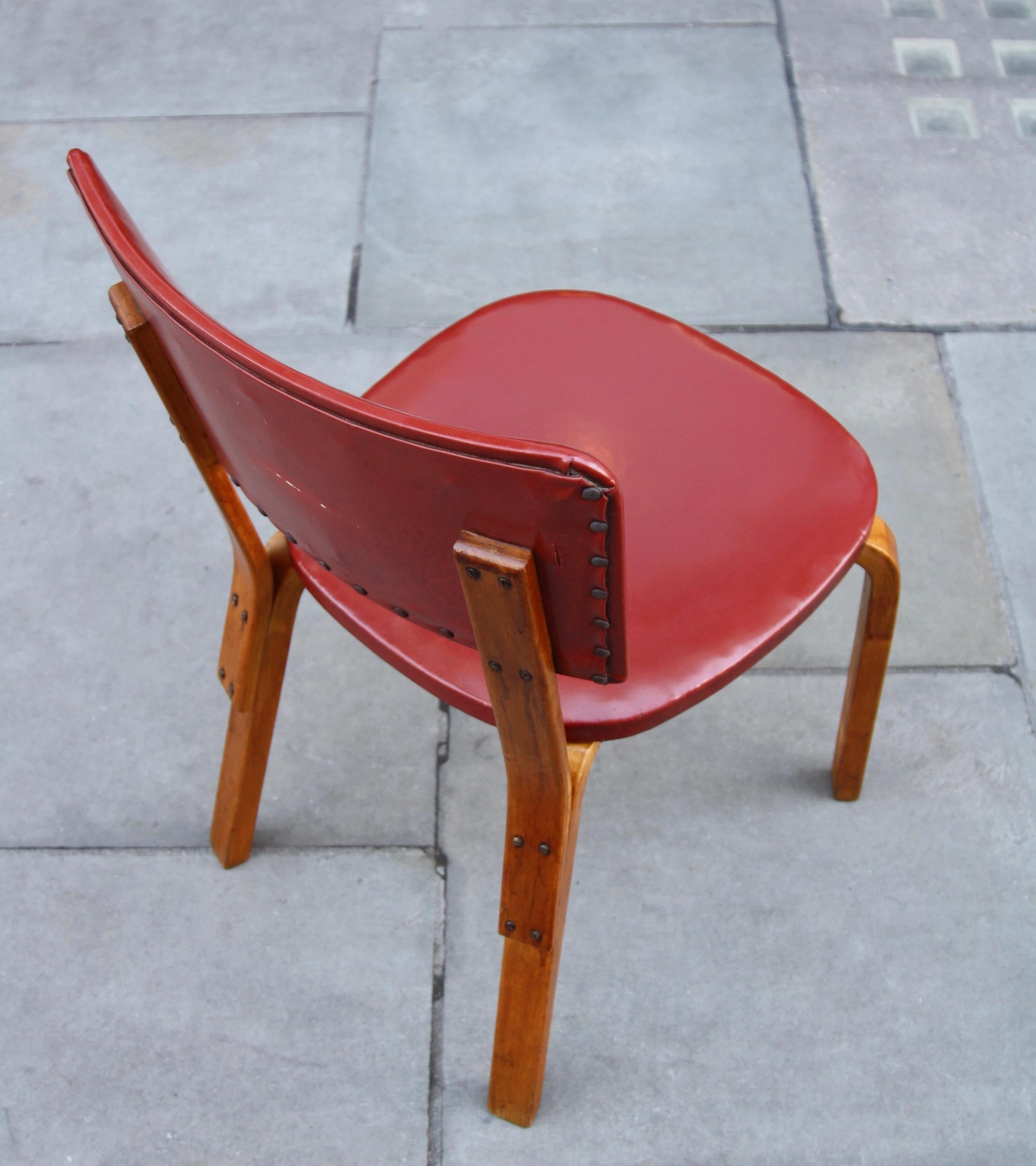 Early Original Model No 63 Chair by Alvar Aalto for Artek in Birch & Red, 1935 1