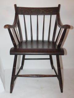 Early Original Paint Decorated 19th Century Hitchcock Armchair