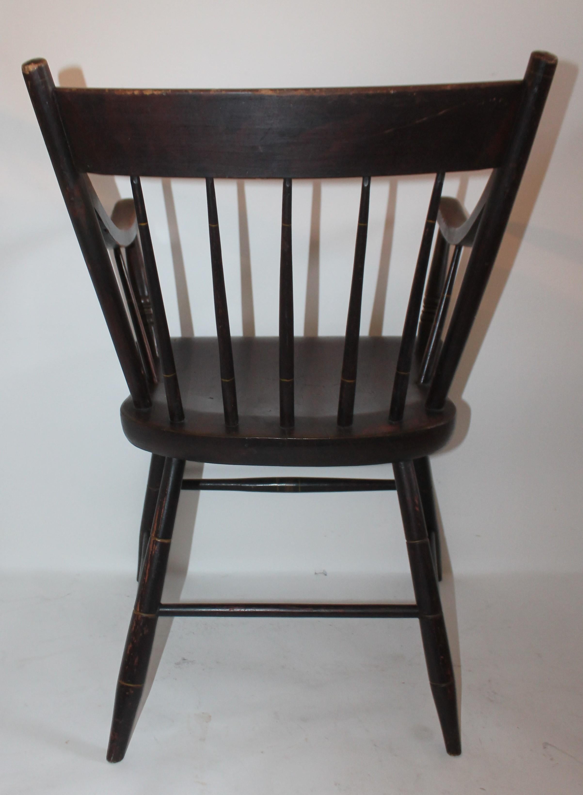 Adirondack Early Original Paint Decorated 19th Century Hitchcock Armchair For Sale