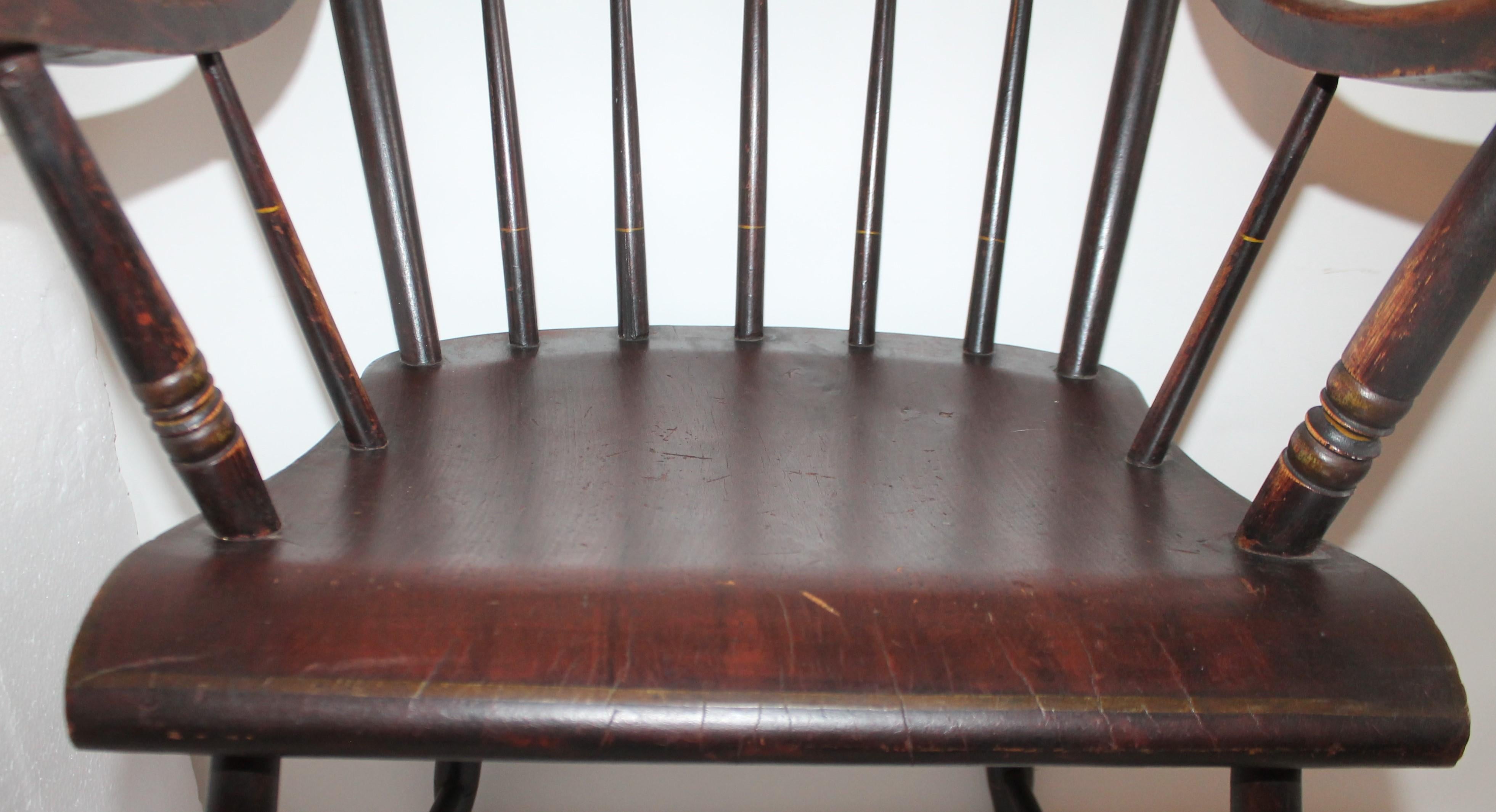 Wood Early Original Paint Decorated 19th Century Hitchcock Armchair For Sale