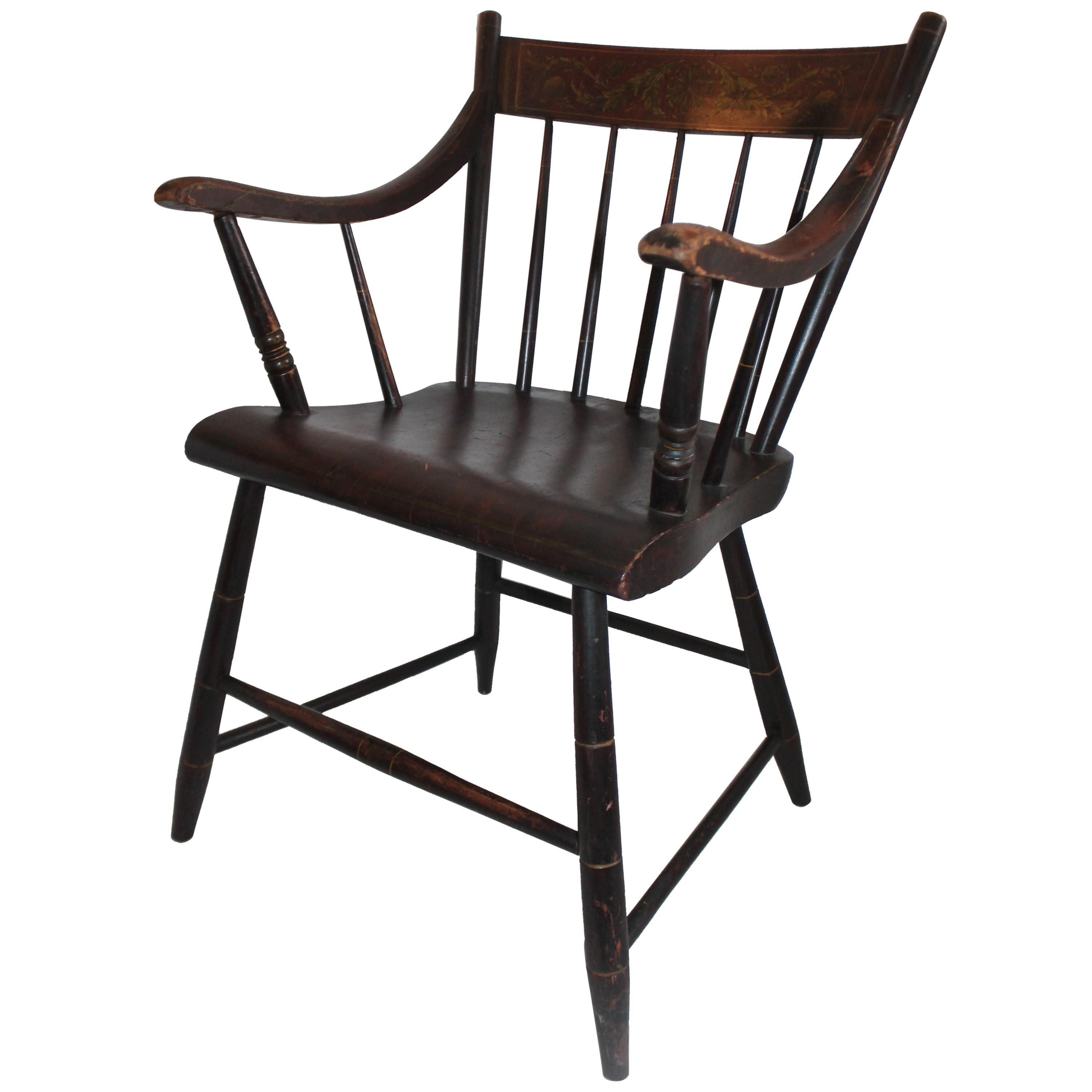 Früher original bemalter Hitchcock-Sessel aus dem 19. Jahrhundert im Angebot