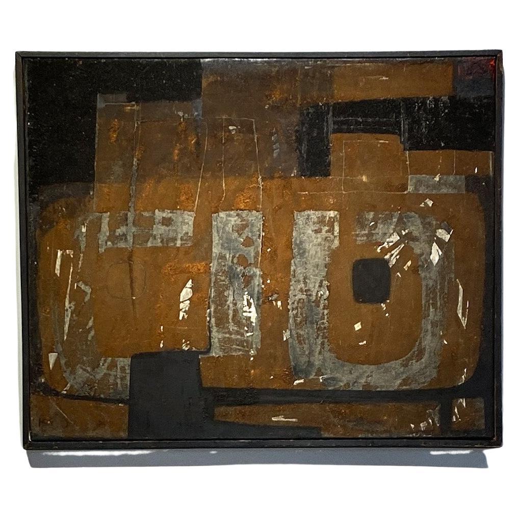 Peinture originale YVONNE KRACHT à l'huile sur toile, années 1960, signée et datée