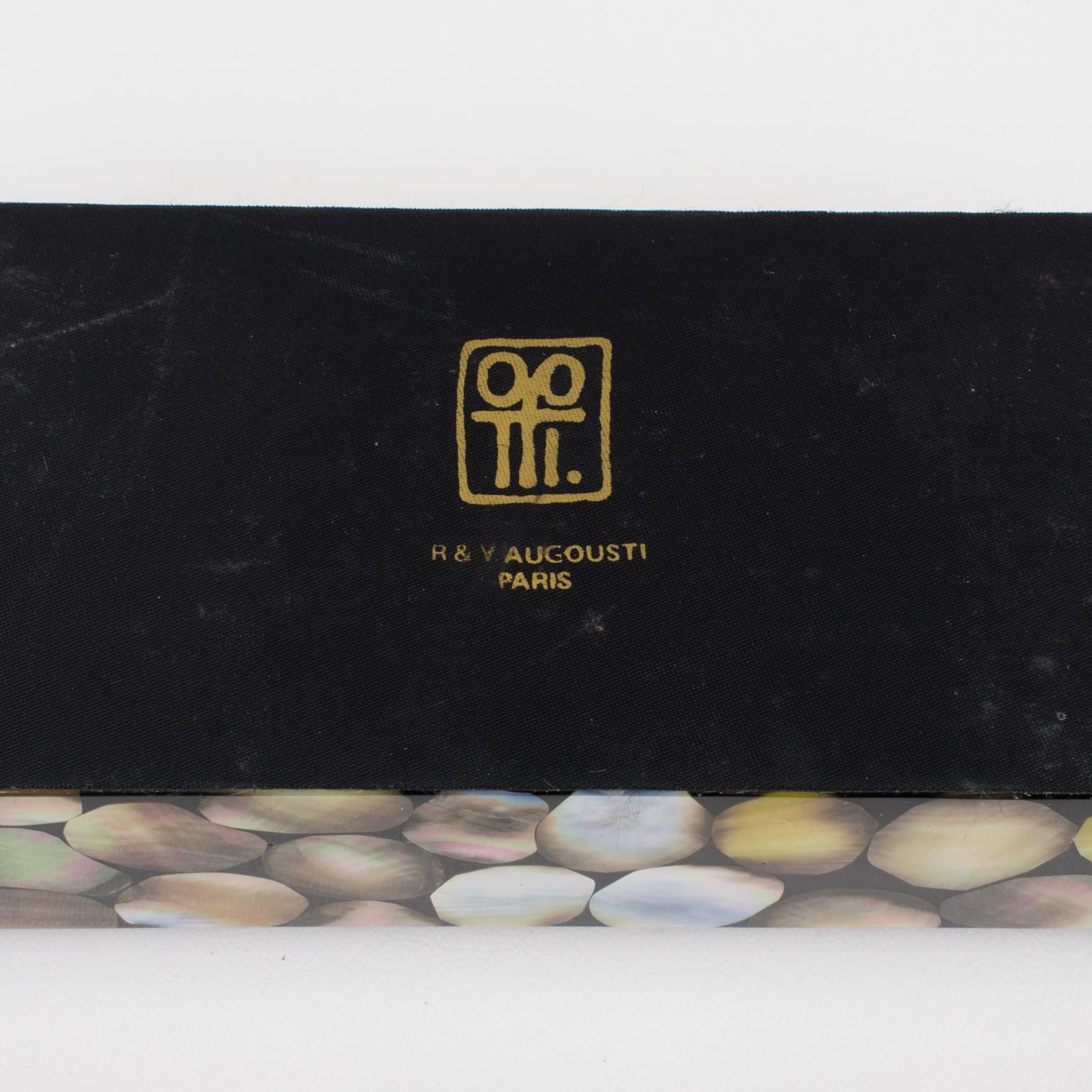 Early Original R & Y Augousti Paris Seashell Marquetry Box For Sale 3