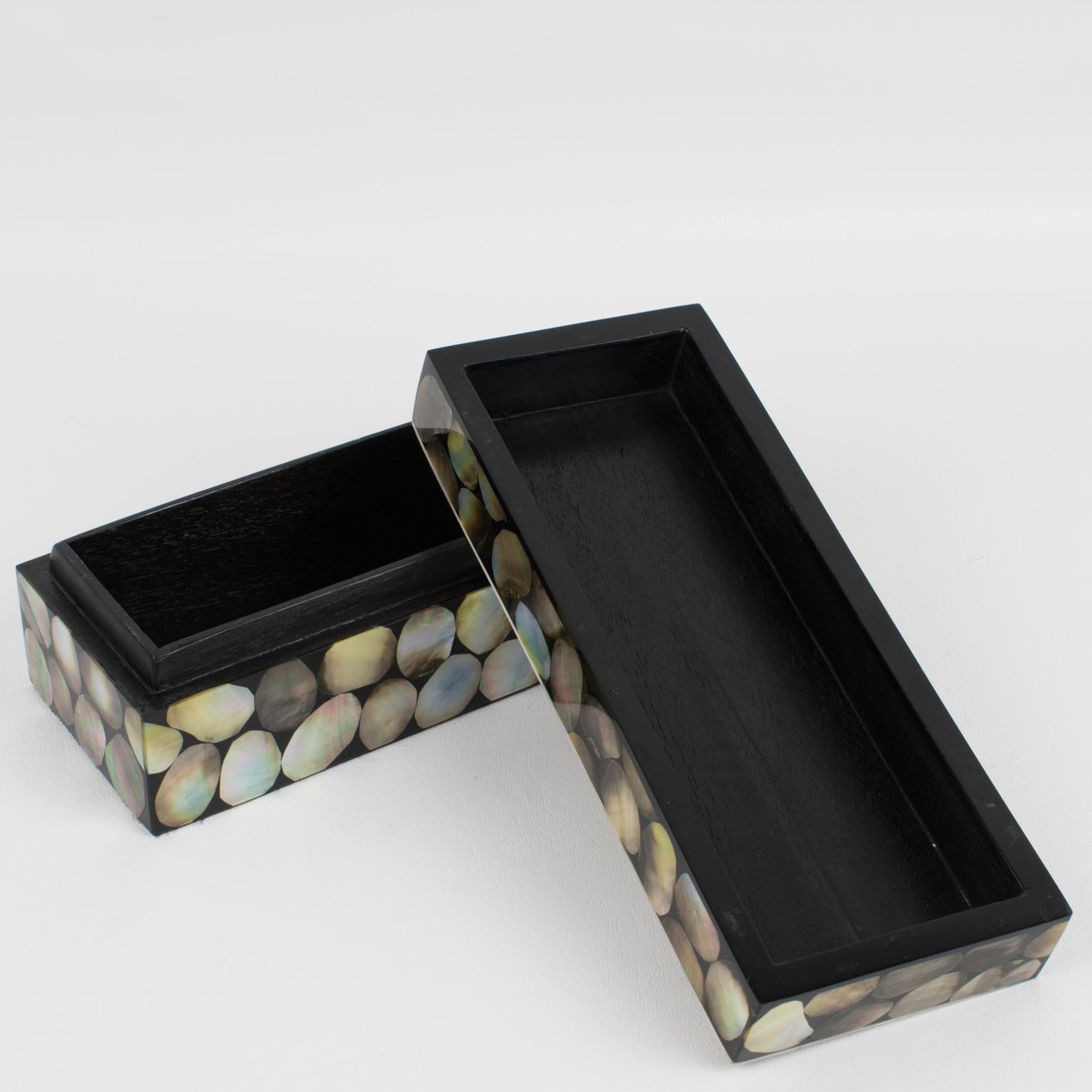 Late 20th Century Early Original R & Y Augousti Paris Seashell Marquetry Box For Sale