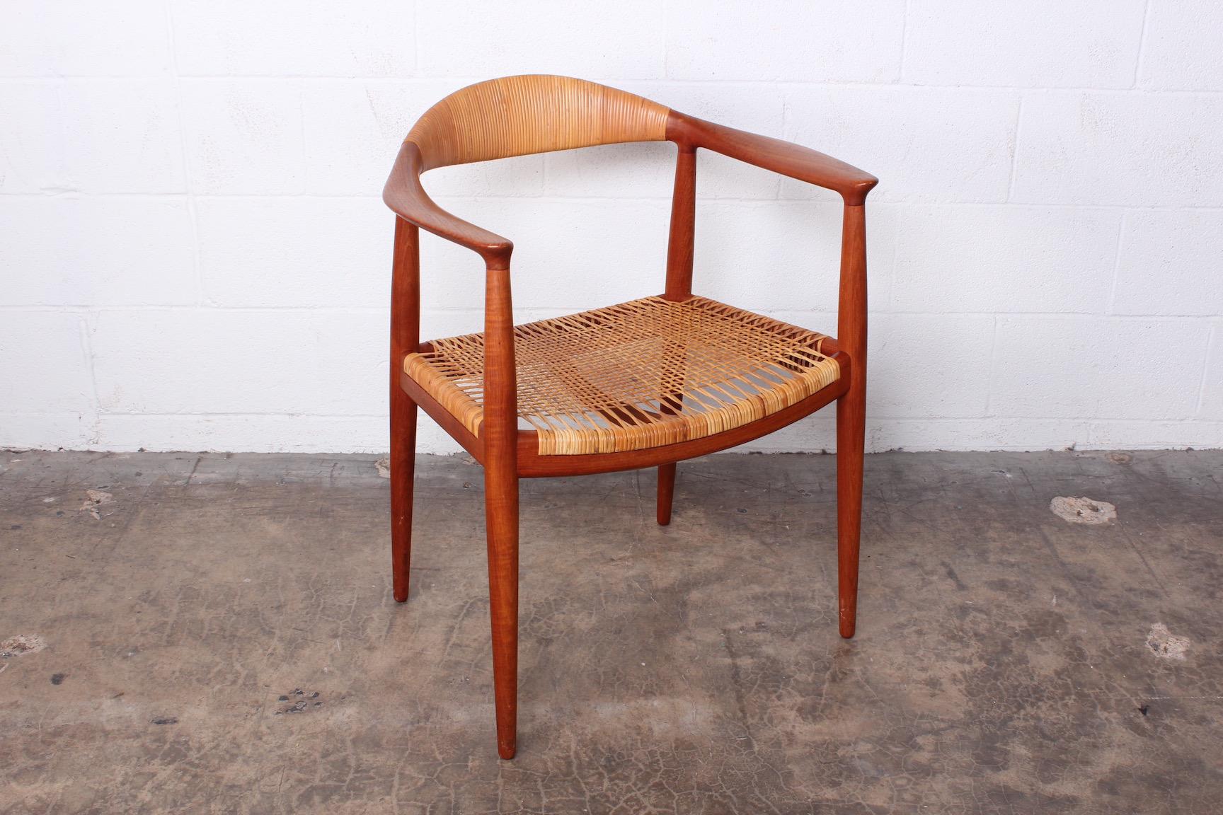 An early all original cane classic chair designed by Hans Wegner for Johannes Hansen.