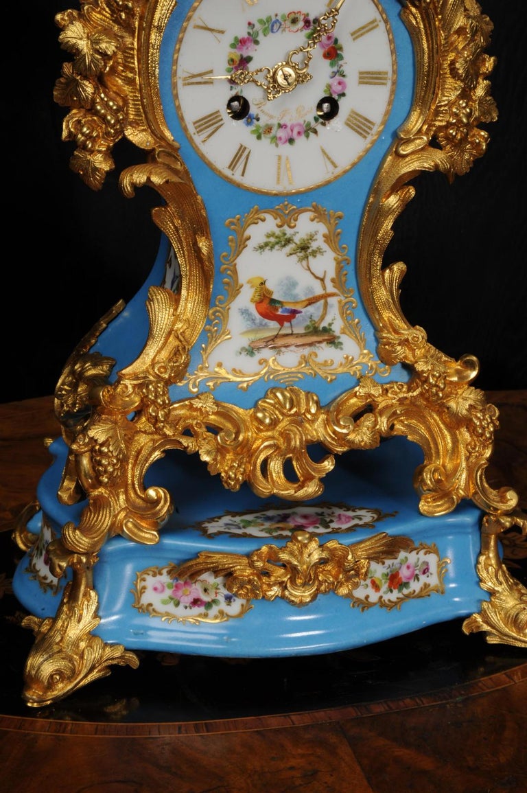 19th Century Early Ormolu and Porcelain Antique French Clock by Raingo Freres For Sale