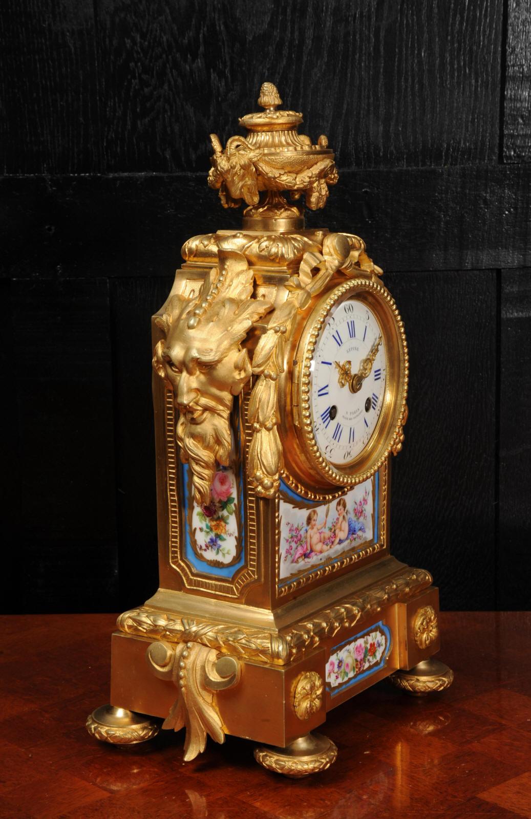 Early Ormolu and Sevres Porcelain Antique French Clock by Lepine Paris 7