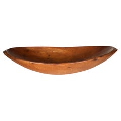 Early Oval Hand Carved Wood Bowl