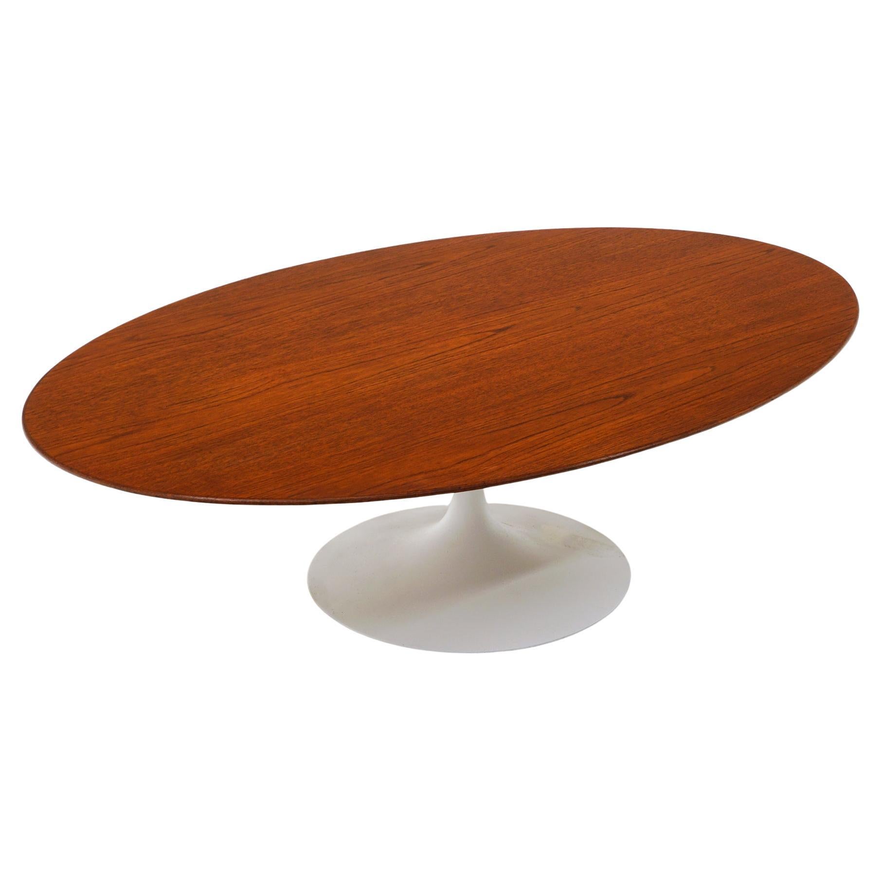 Early Oval Saarinen for Knoll Coffee Table. Out of Production 54" Walnut Top.