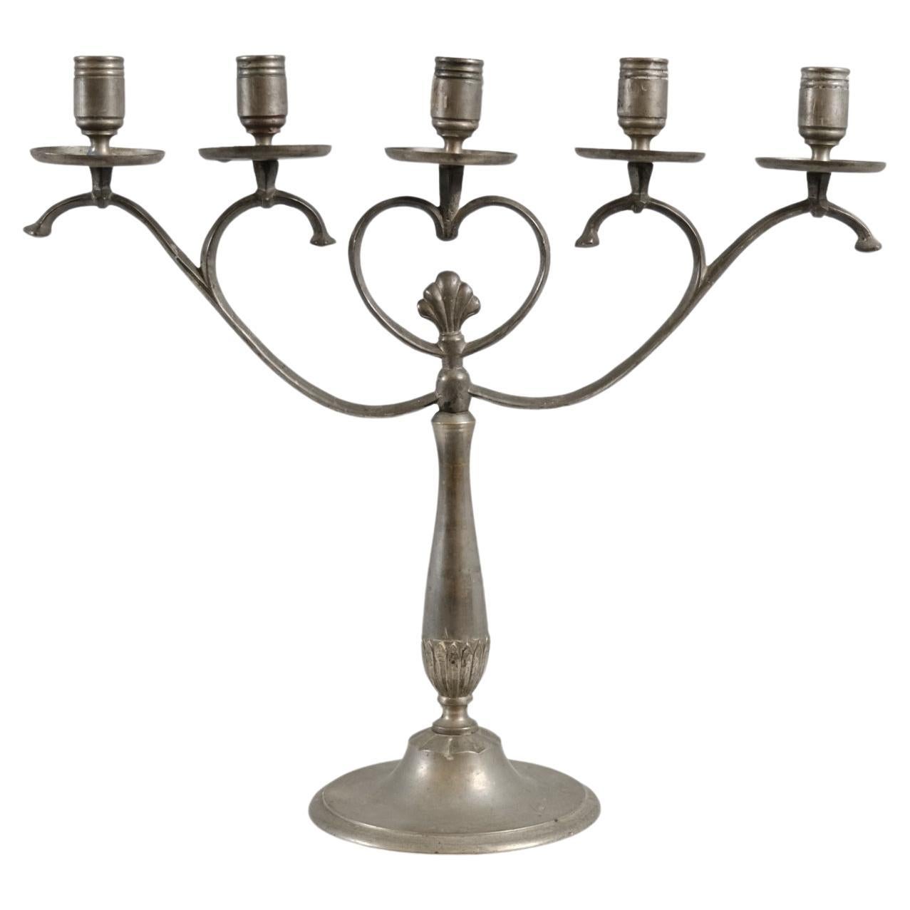 Early Paavo Tynell Candelabra Model KJ 2, Nikled Brass, Taito 1930s