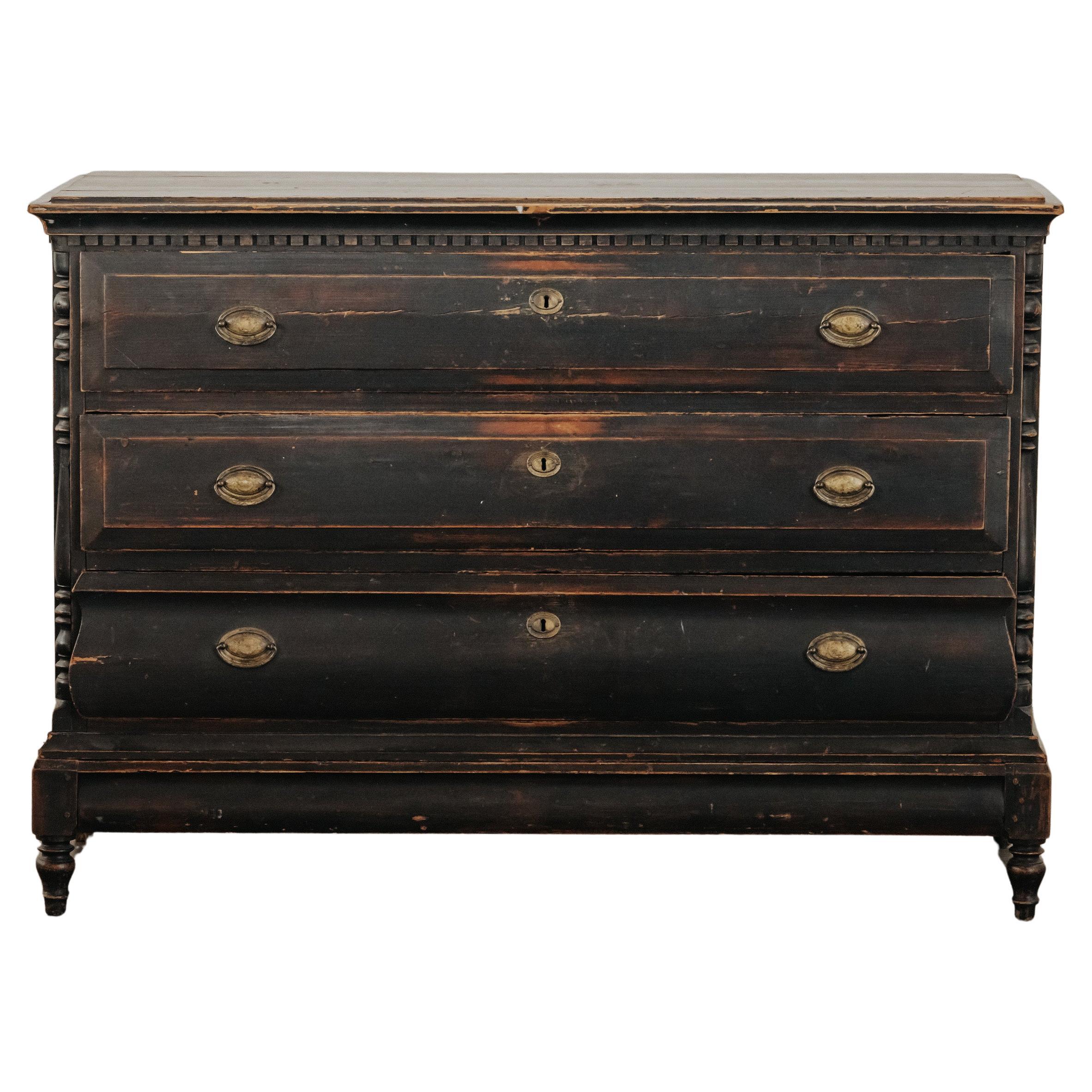 Early Painted Chest Of Drawers From Sweden, Circa 1850