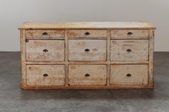 Early Painted Shop Counter From France, Circa 1890