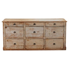 Early Painted Shop Counter From France, Circa 1890