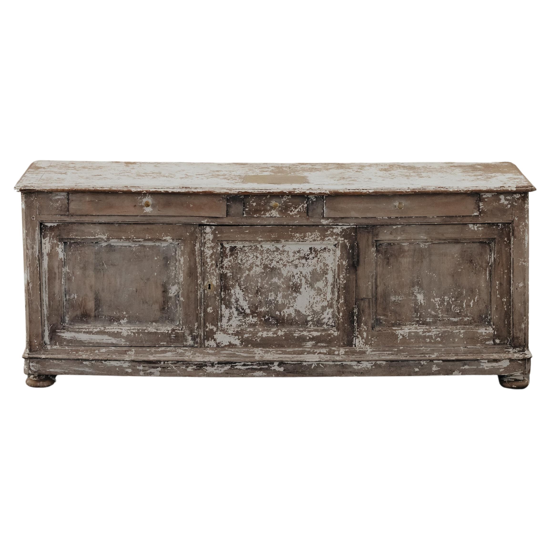 Early Painted Shop Counter From France, Circa 1920 For Sale